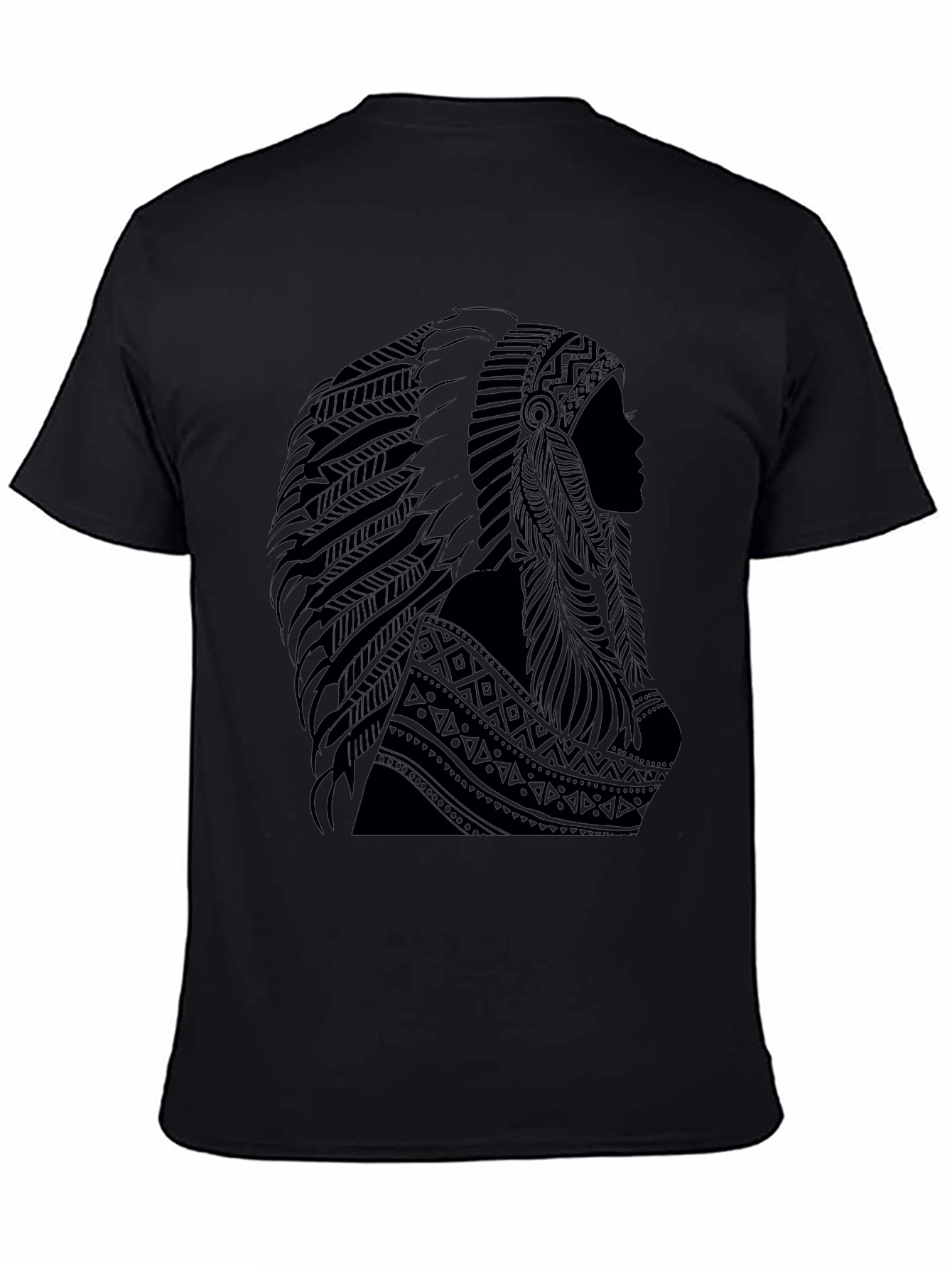 Native American Headdress Black T-Shirt