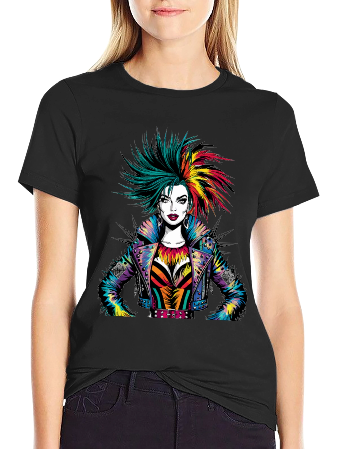 Edgy Punk Rock Girl Graphic Tee