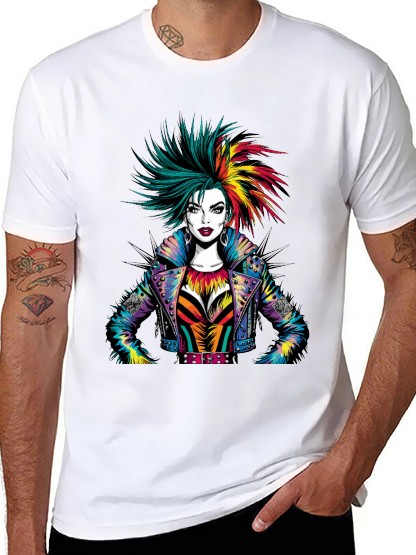 Edgy Punk Rock Girl Graphic Tee
