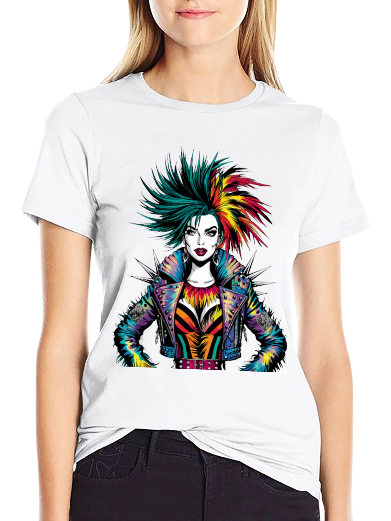 Edgy Punk Rock Girl Graphic Tee