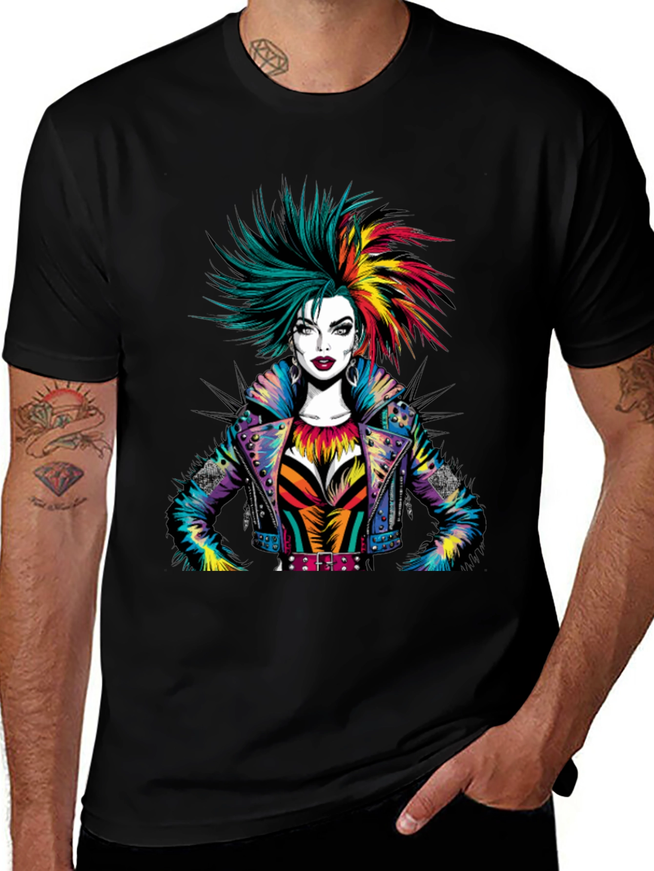 Edgy Punk Rock Girl Graphic Tee