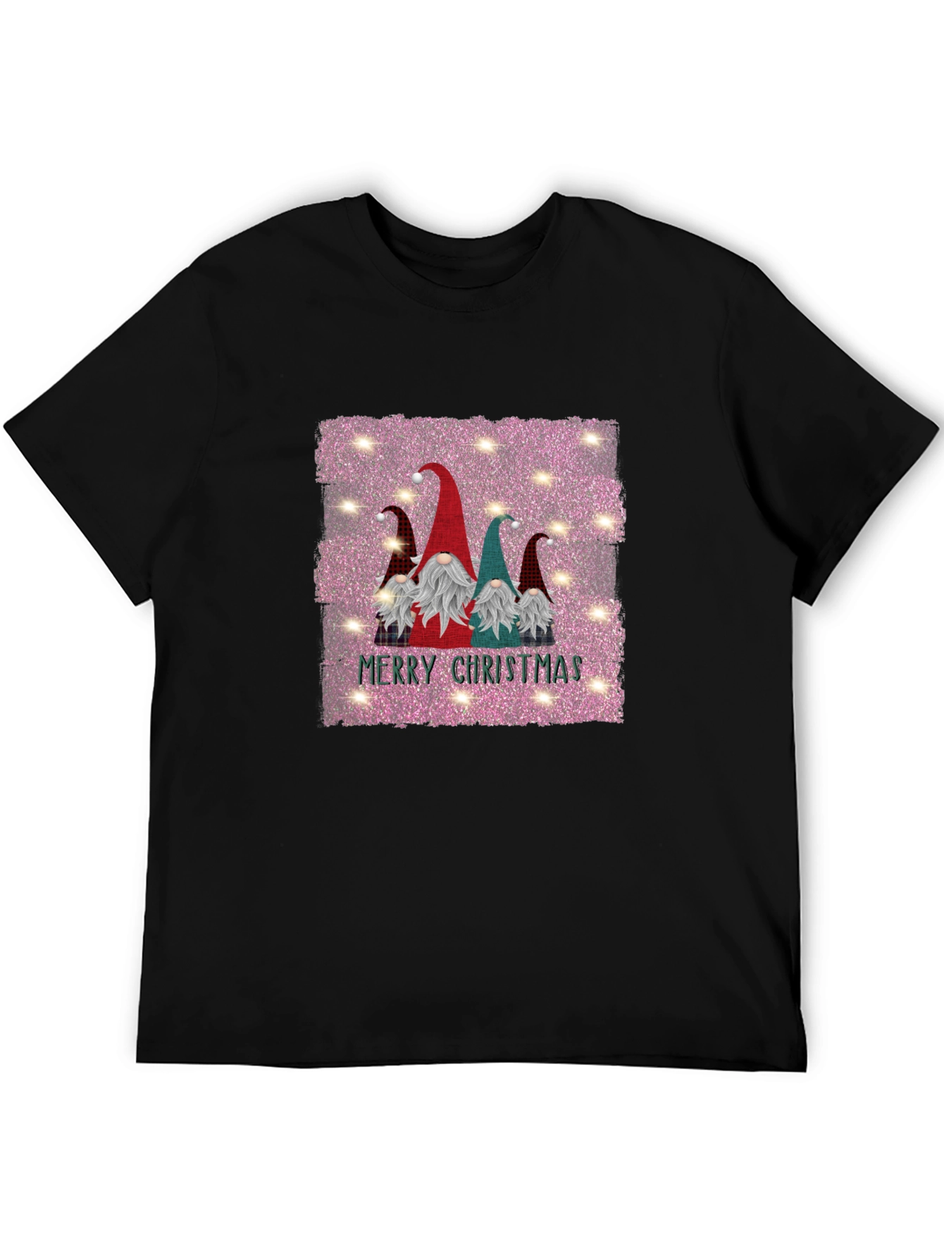 Gnome Merry Christmas Black T-Shirt