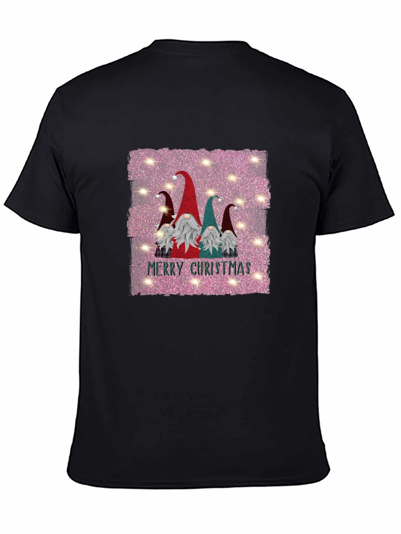 Gnome Merry Christmas Black T-Shirt