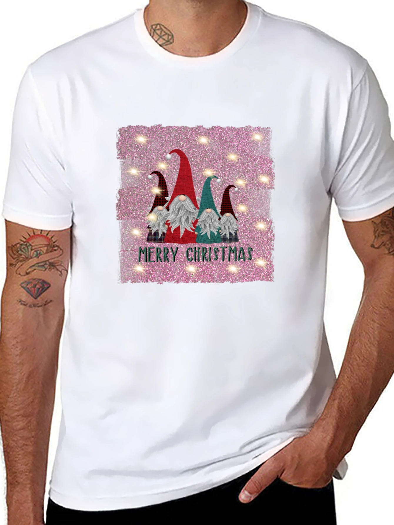 Gnome Merry Christmas Black T-Shirt