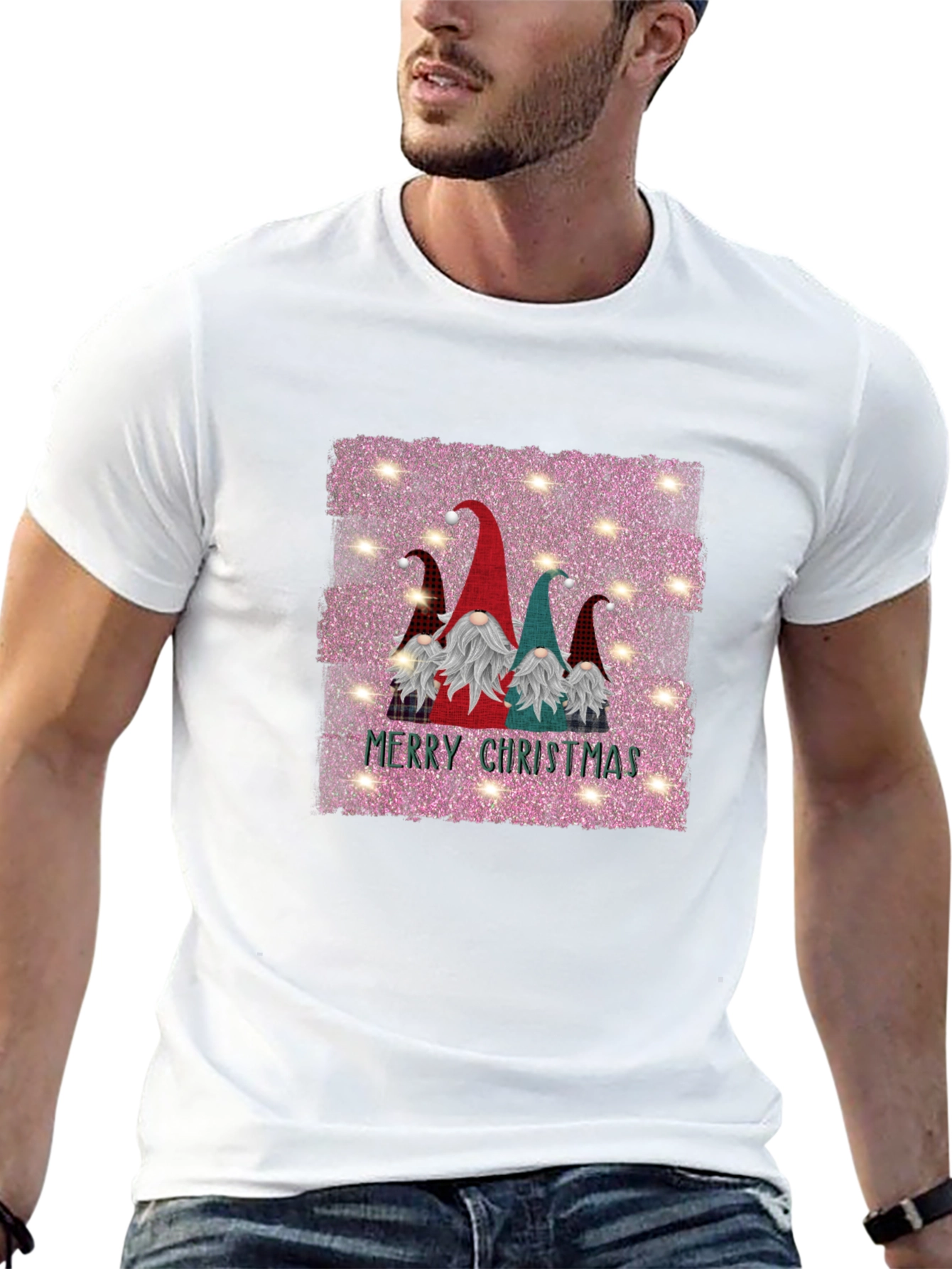 Gnome Merry Christmas Black T-Shirt