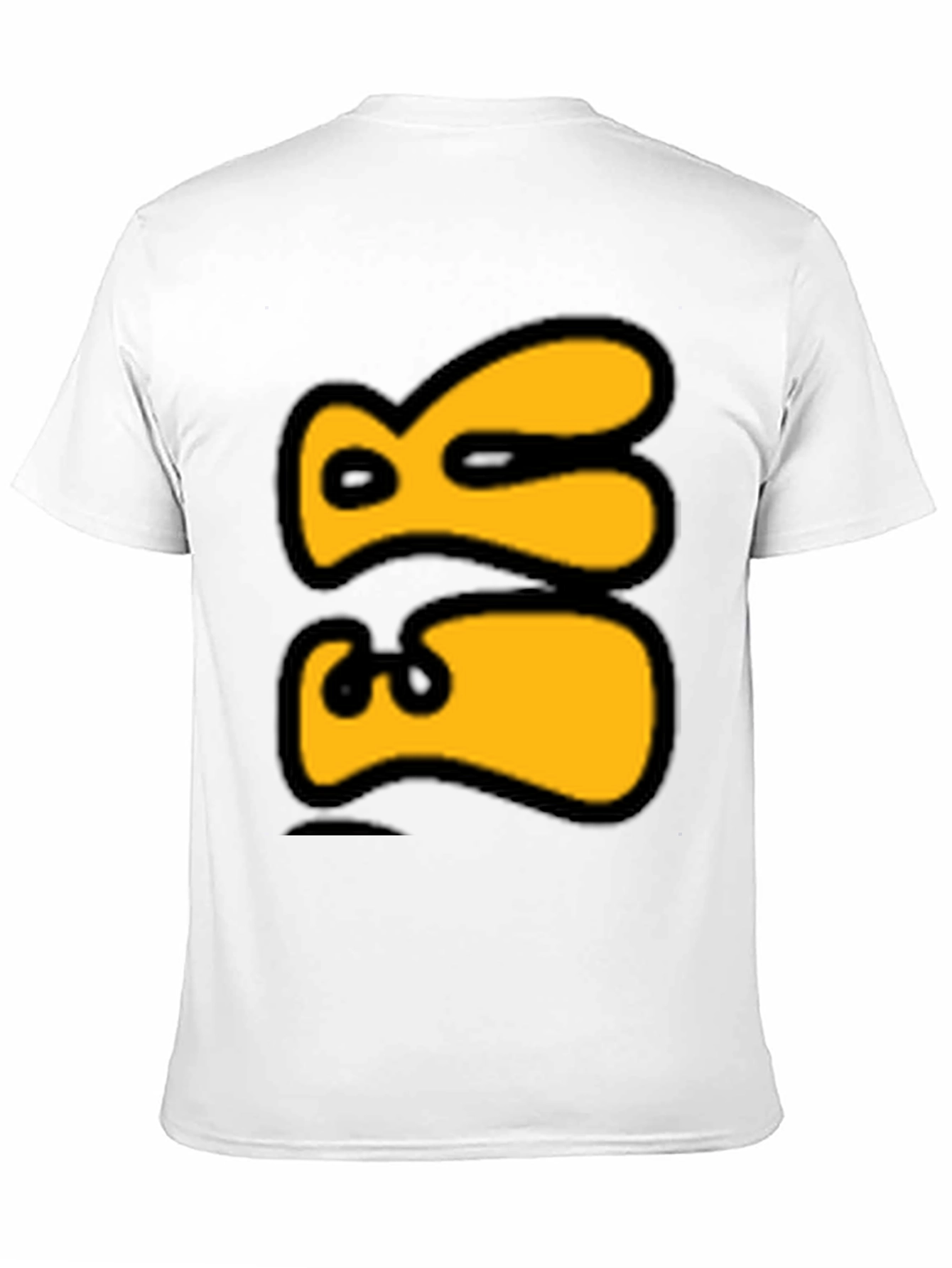 Bold Graphic Tee - Yellow Abstract Design on Black