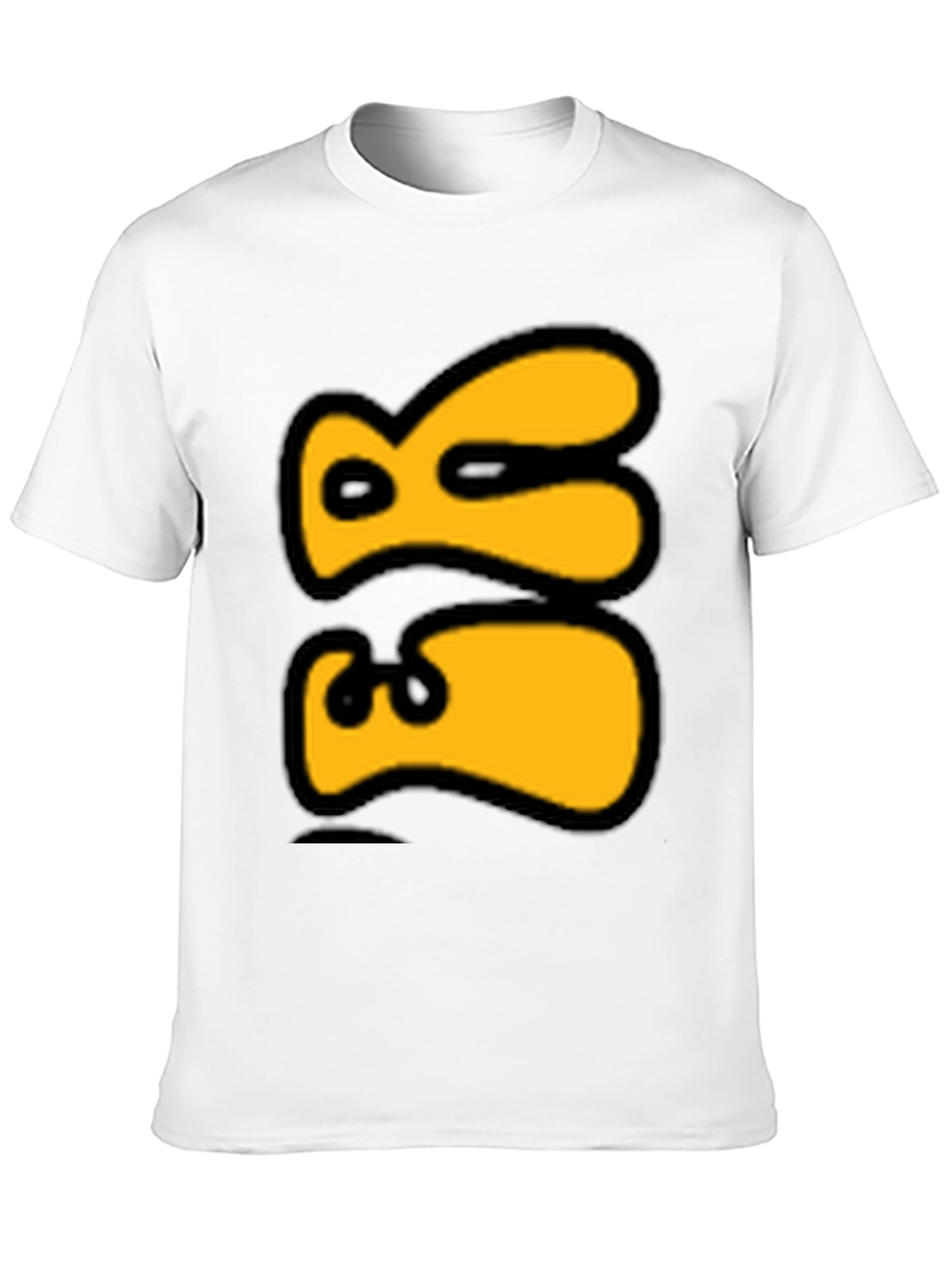 Bold Graphic Tee - Yellow Abstract Design on Black
