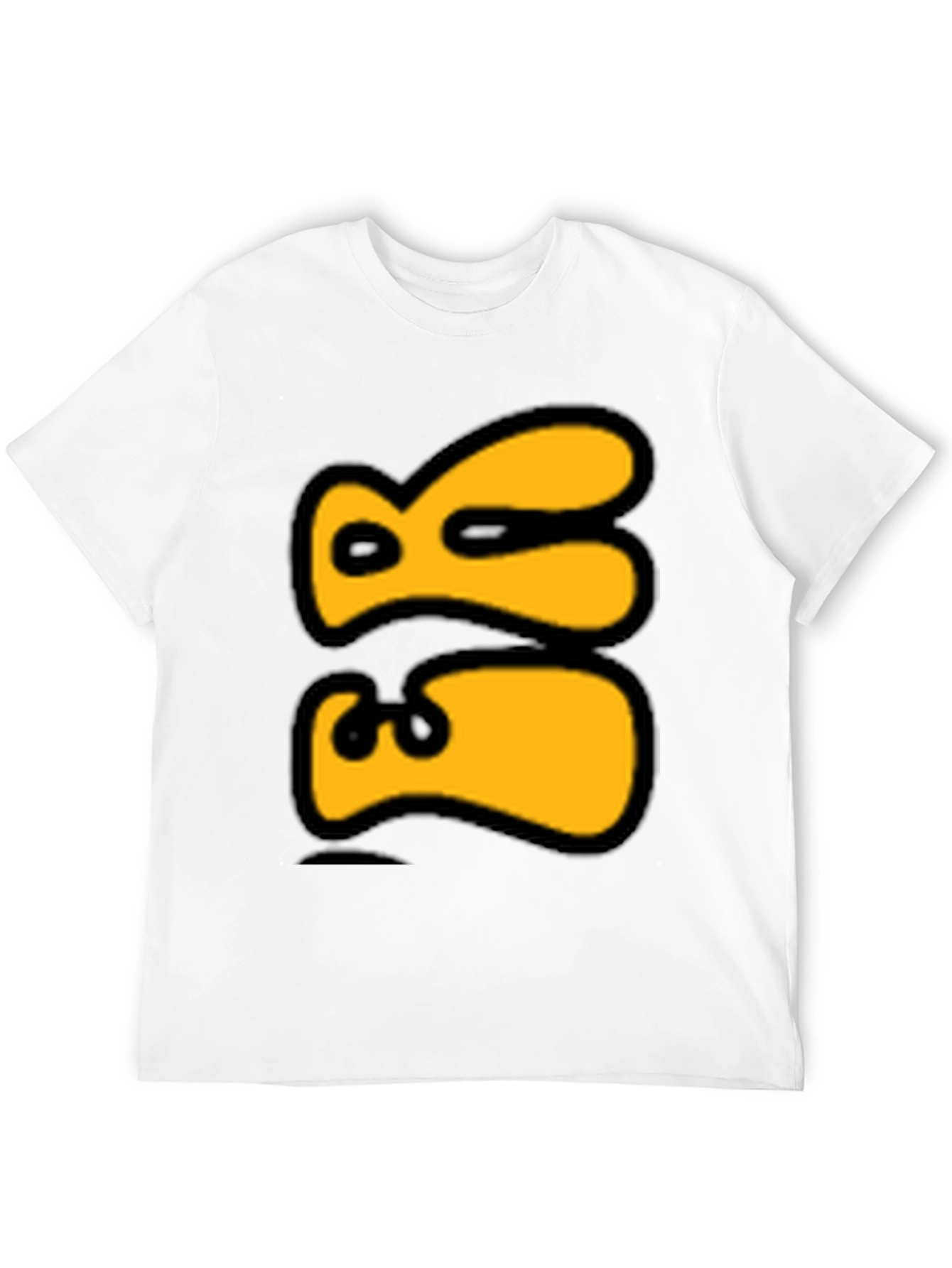 Bold Graphic Tee - Yellow Abstract Design on Black
