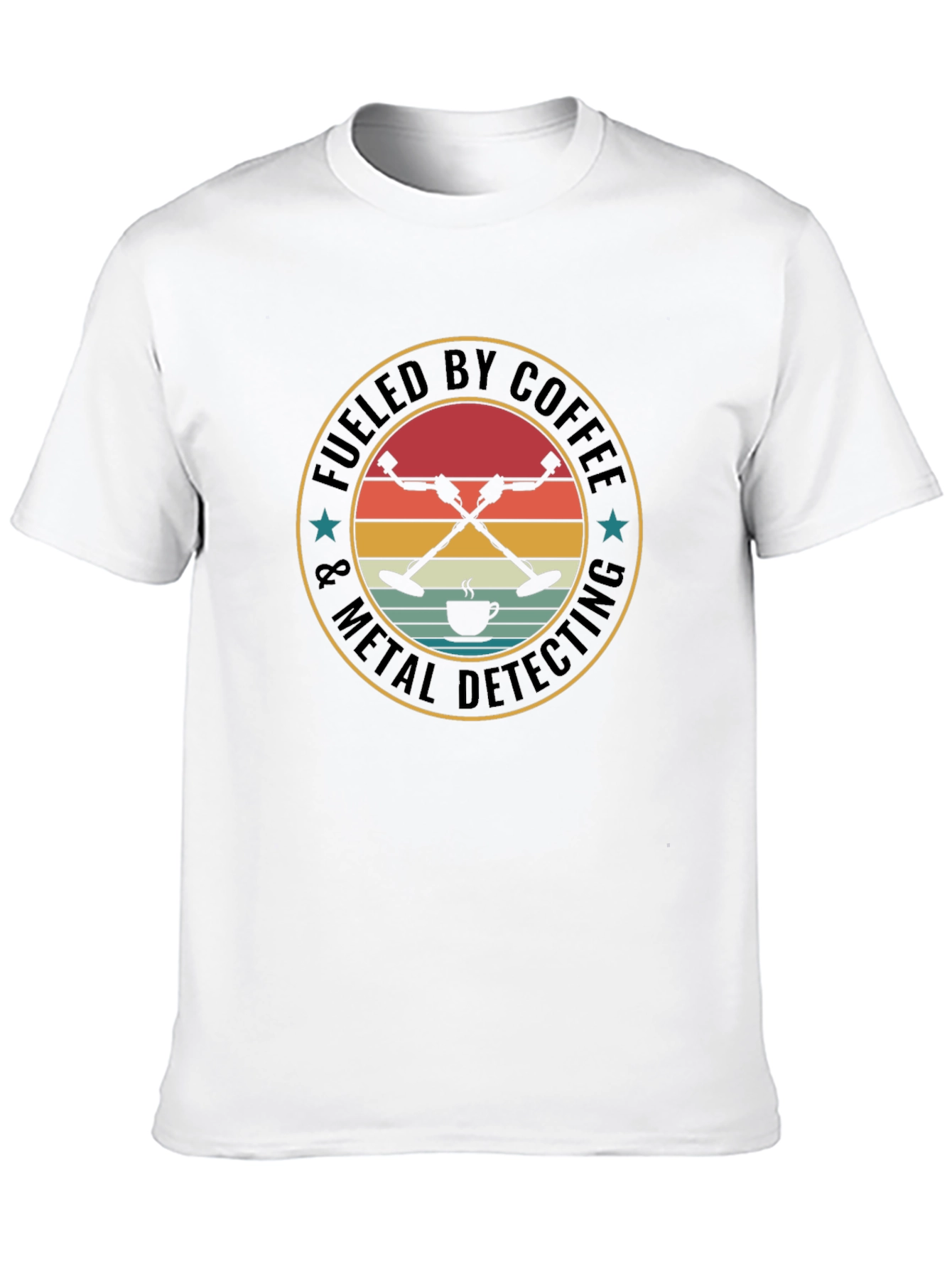 Fueled by Coffee & Metal Detecting Black T-Shirt