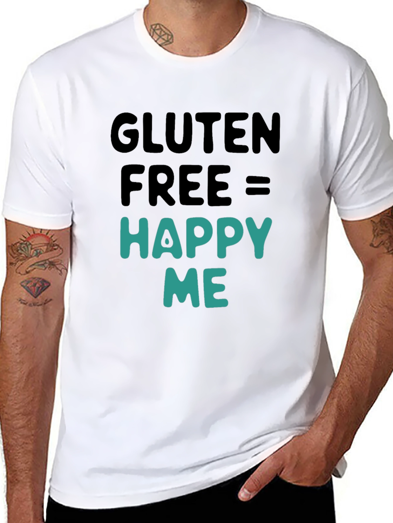 Gluten Free Happy Me Black Graphic Tee