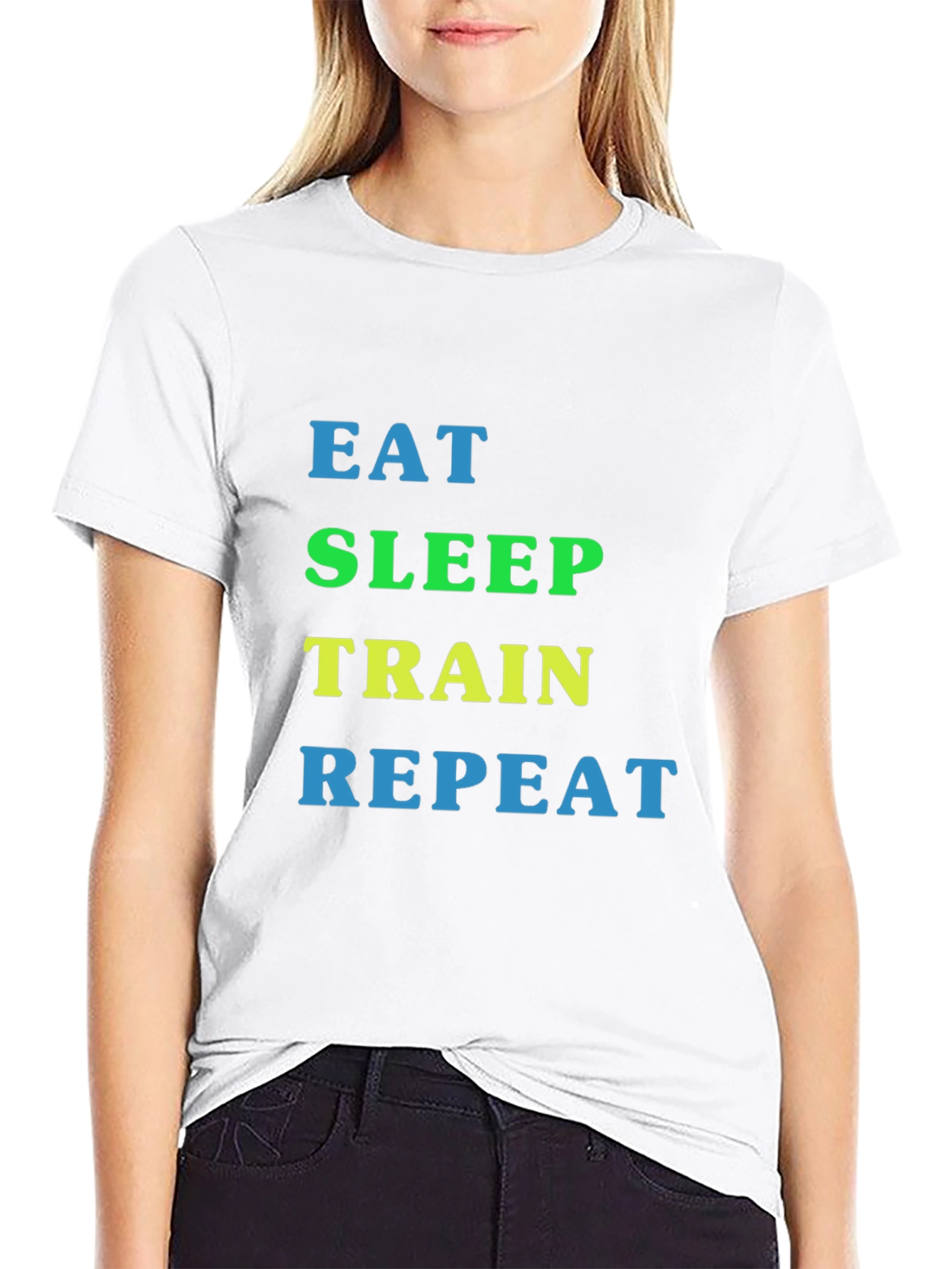 Eat Sleep Train Repeat Graphic T-Shirt