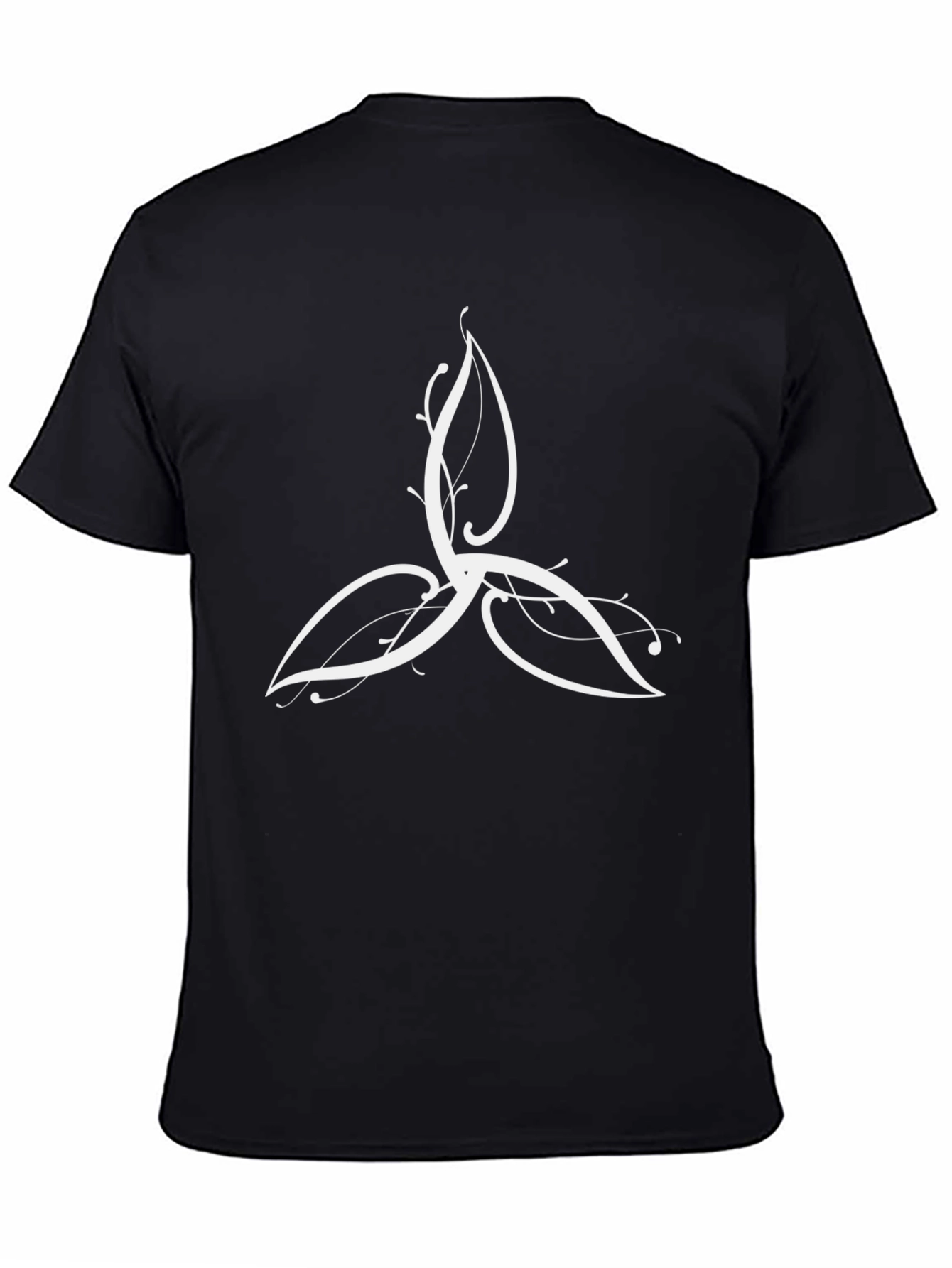 Mens Black T-Shirt with White Celtic Knot Design