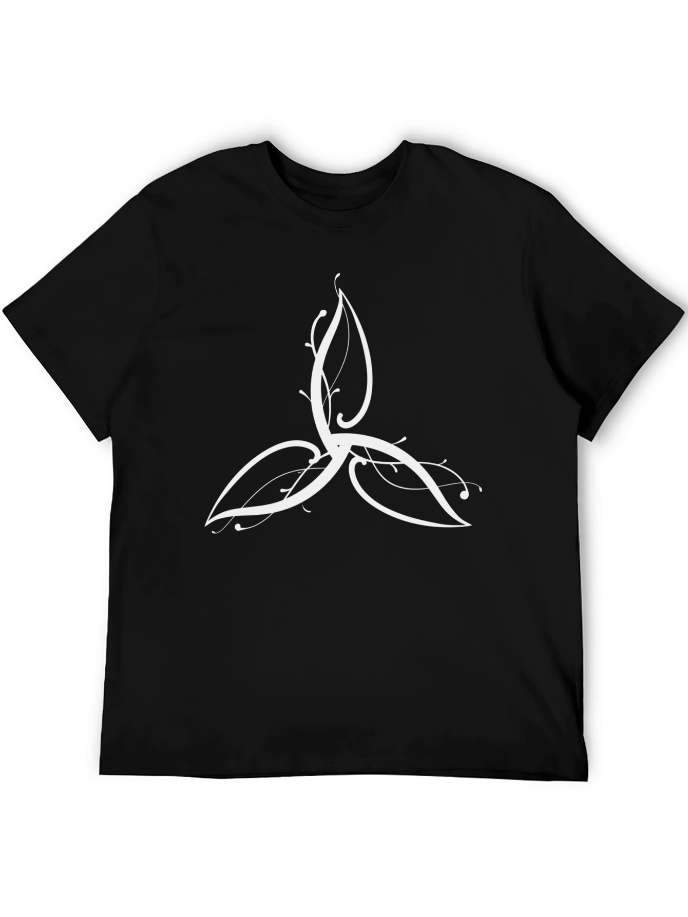 Mens Black T-Shirt with White Celtic Knot Design