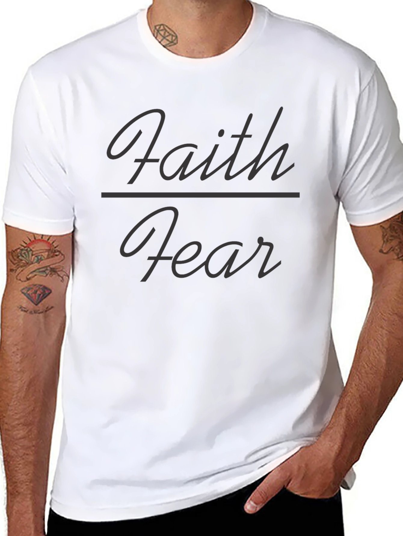 Faith Over Fear Graphic Tee - Black Cotton T-Shirt