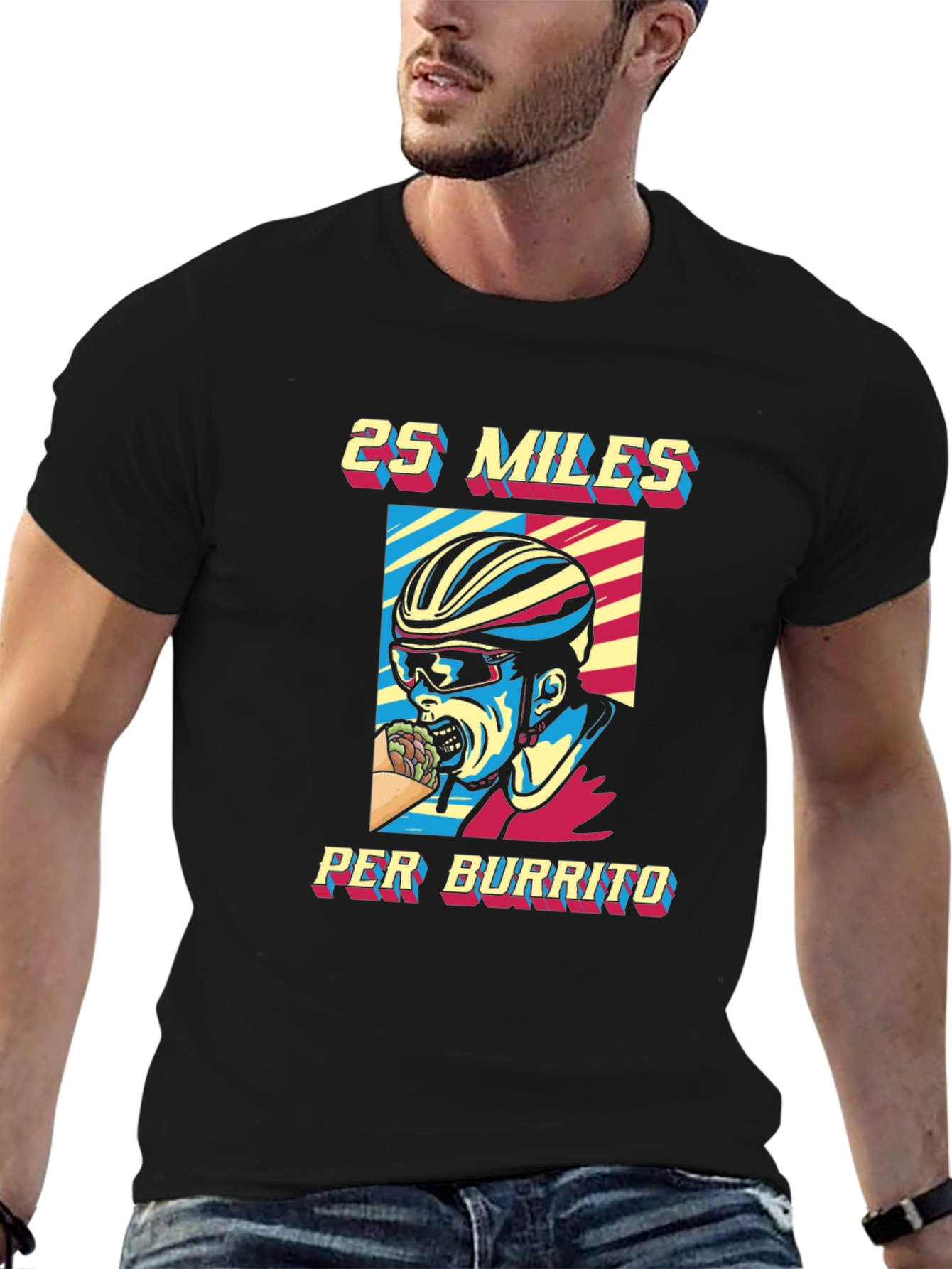 25 Miles Per Burrito Graphic T-Shirt