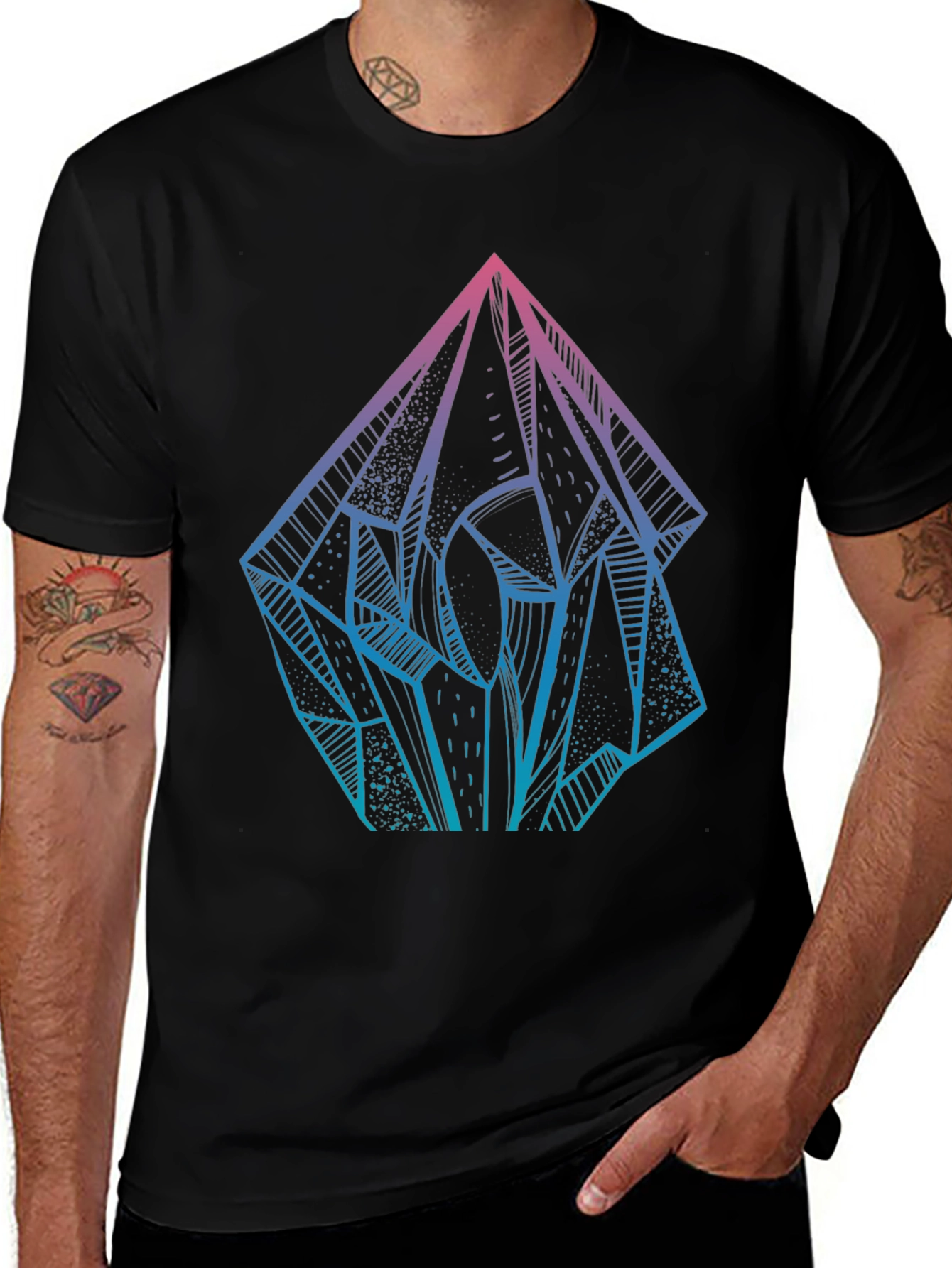 Crystal Prism Graphic Tee - Mens Black T-Shirt
