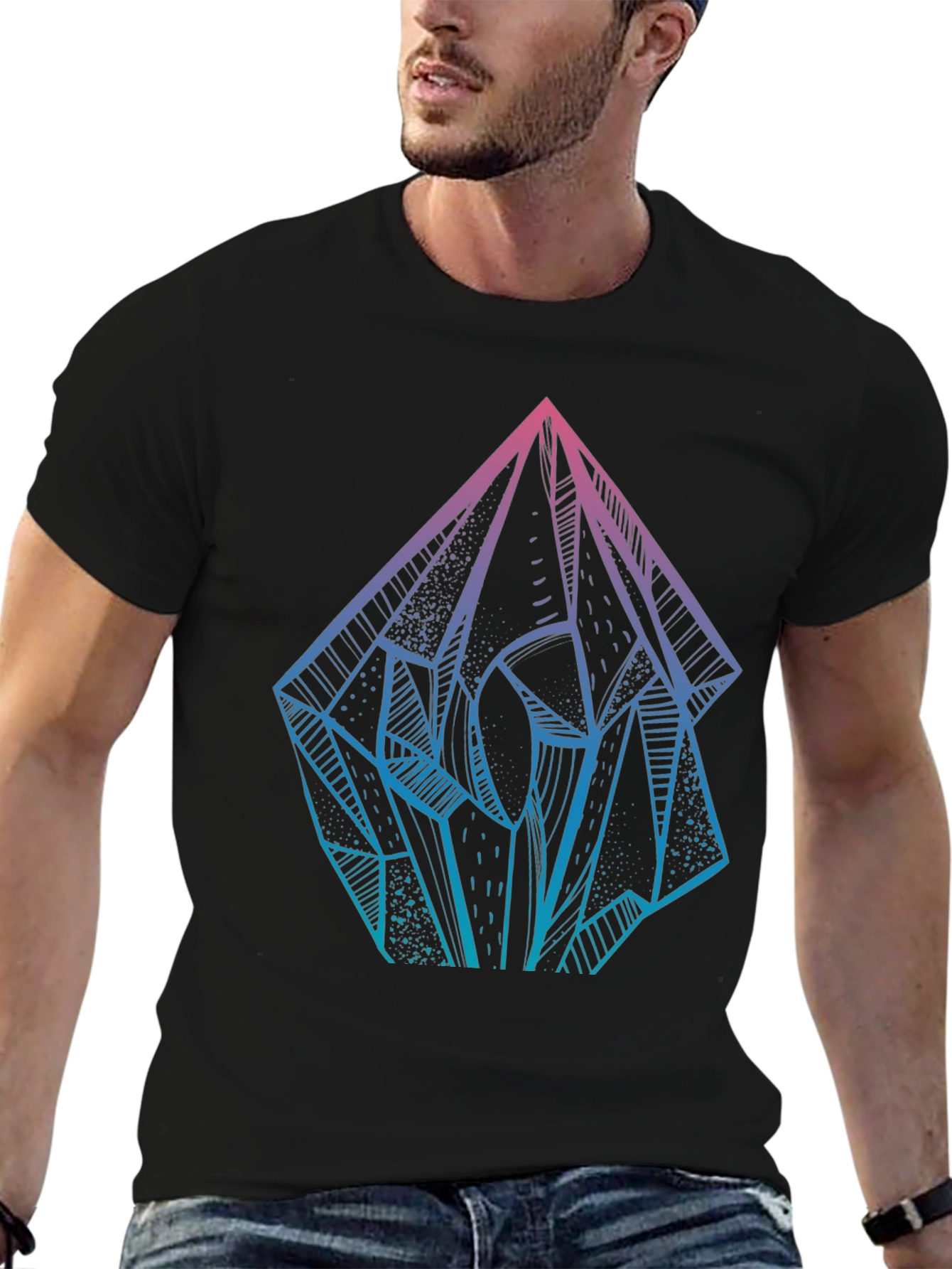 Crystal Prism Graphic Tee - Mens Black T-Shirt