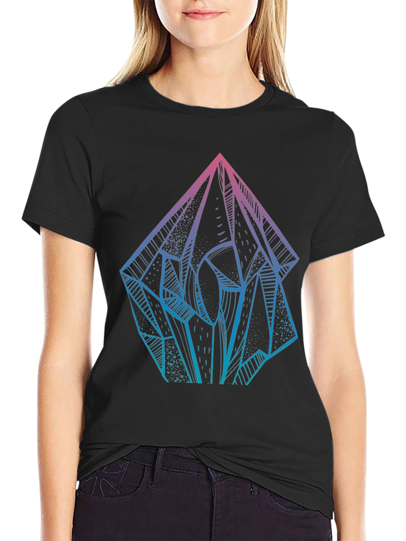 Crystal Prism Graphic Tee - Mens Black T-Shirt