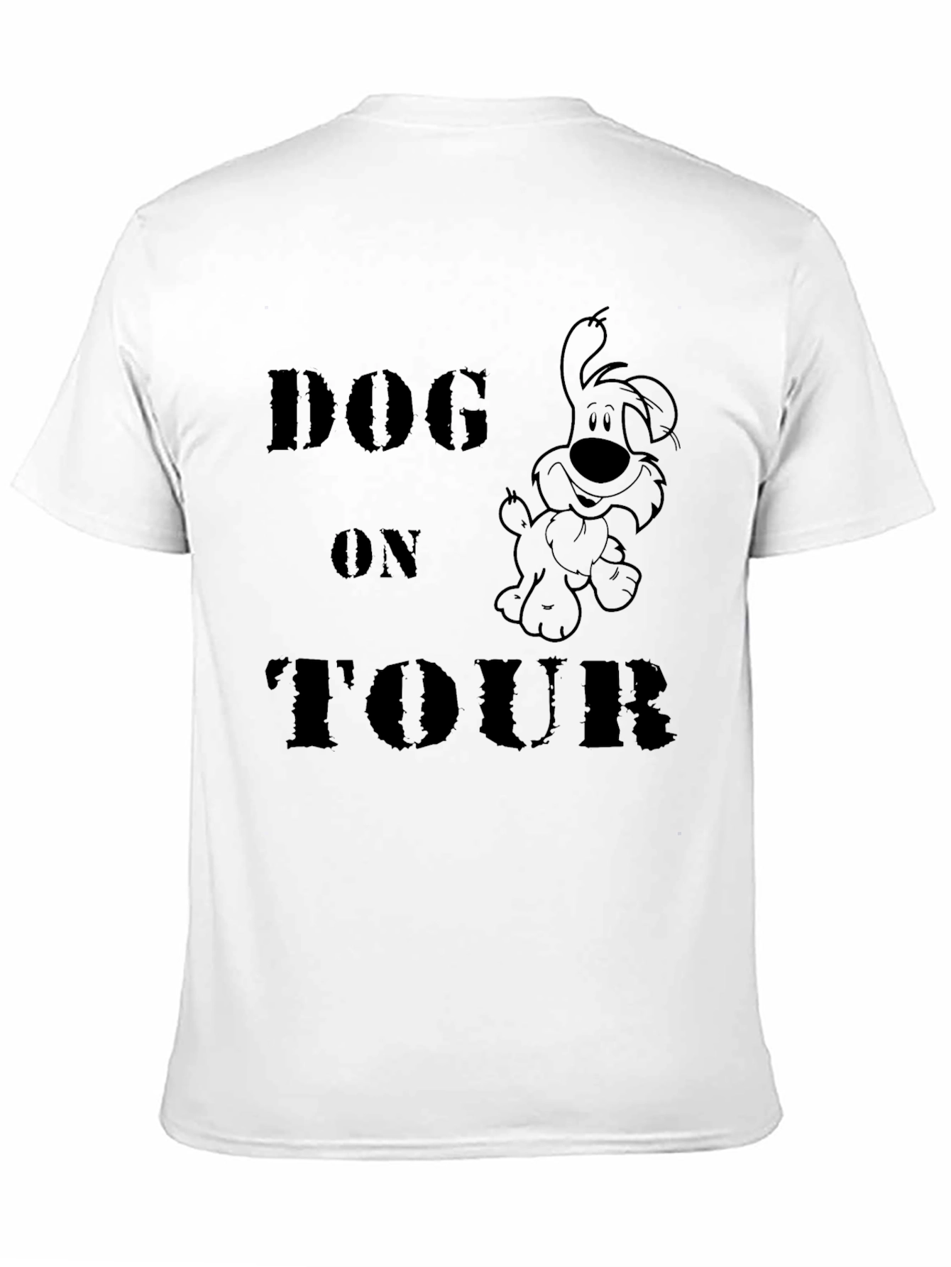 Dog on Tour Black Graphic T-Shirt