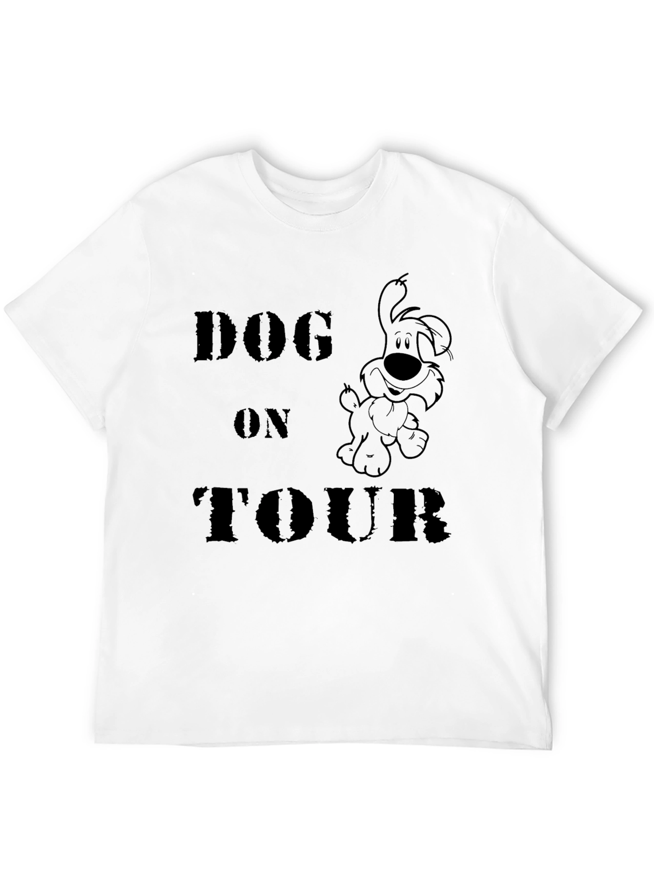 Dog on Tour Black Graphic T-Shirt