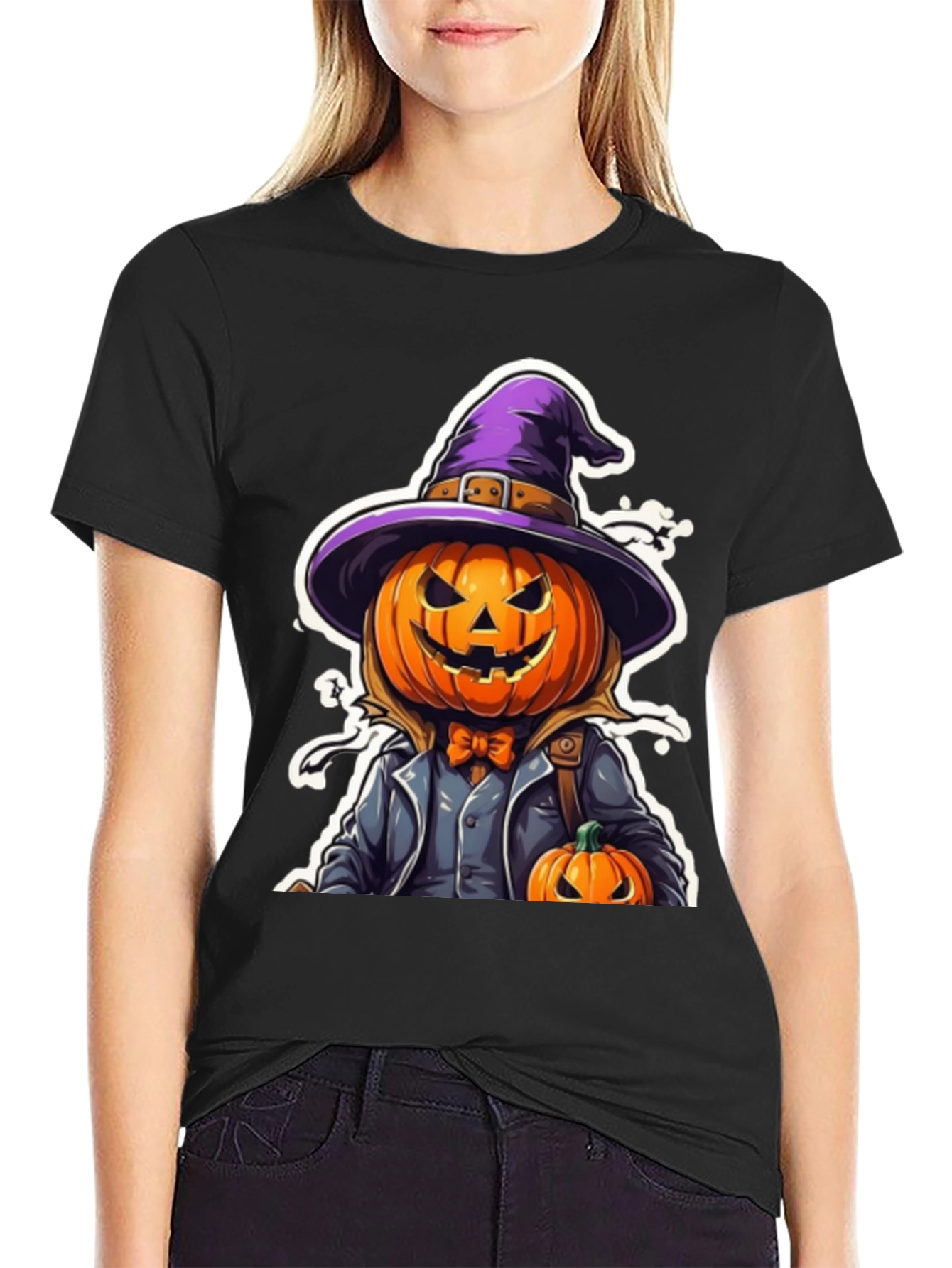 Spooky Pumpkin Witch T-Shirt
