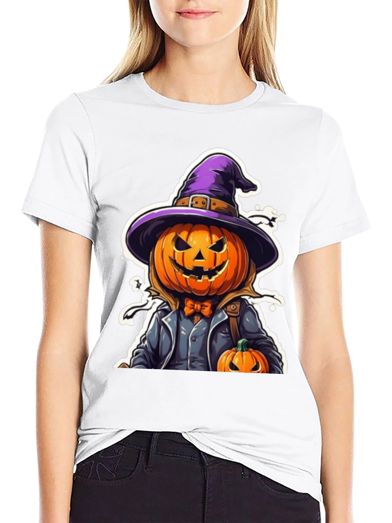 Spooky Pumpkin Witch T-Shirt