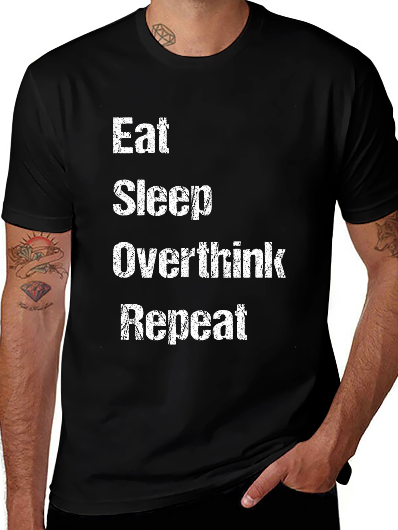 Eat Sleep Overthink Repeat Graphic Tee