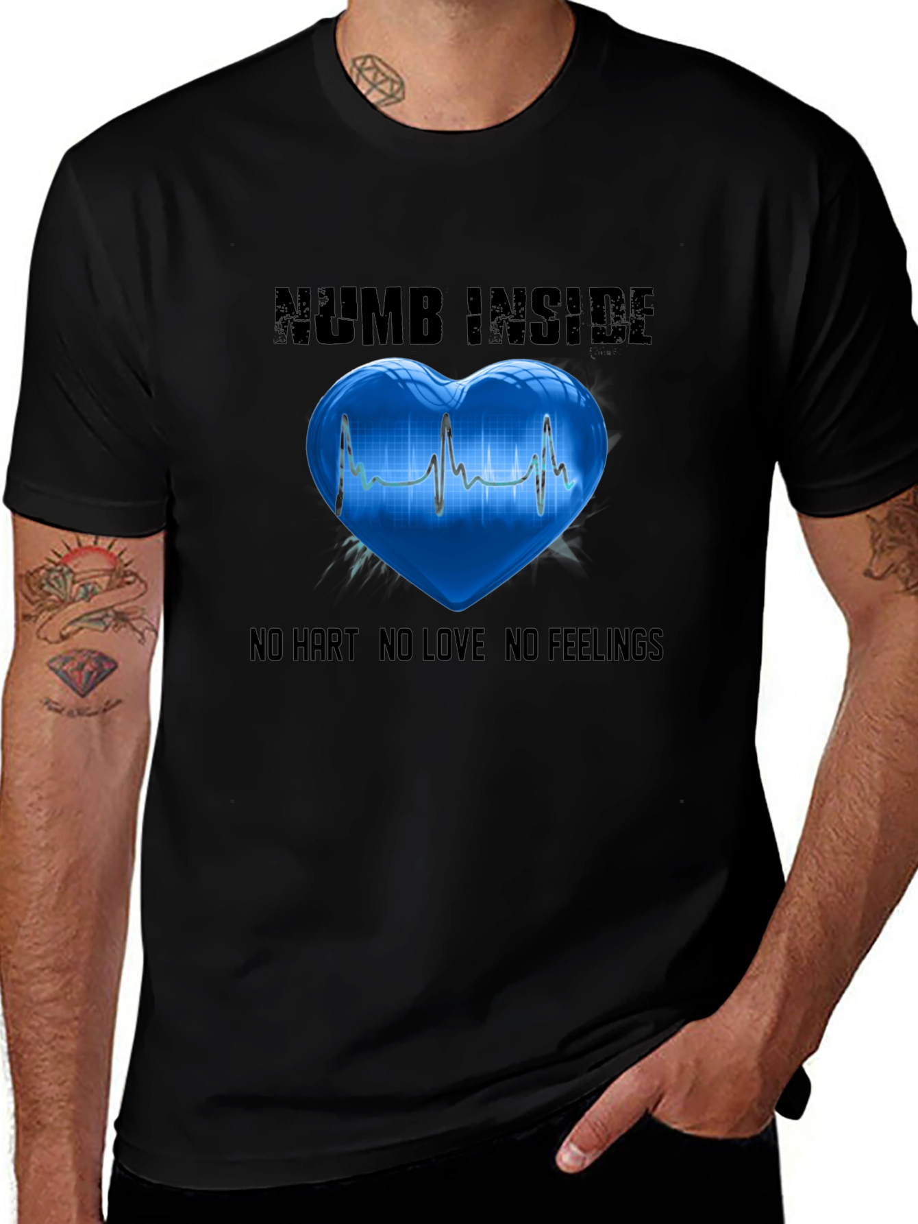 Numb Inside Heartbeat Graphic T-Shirt - Unisex