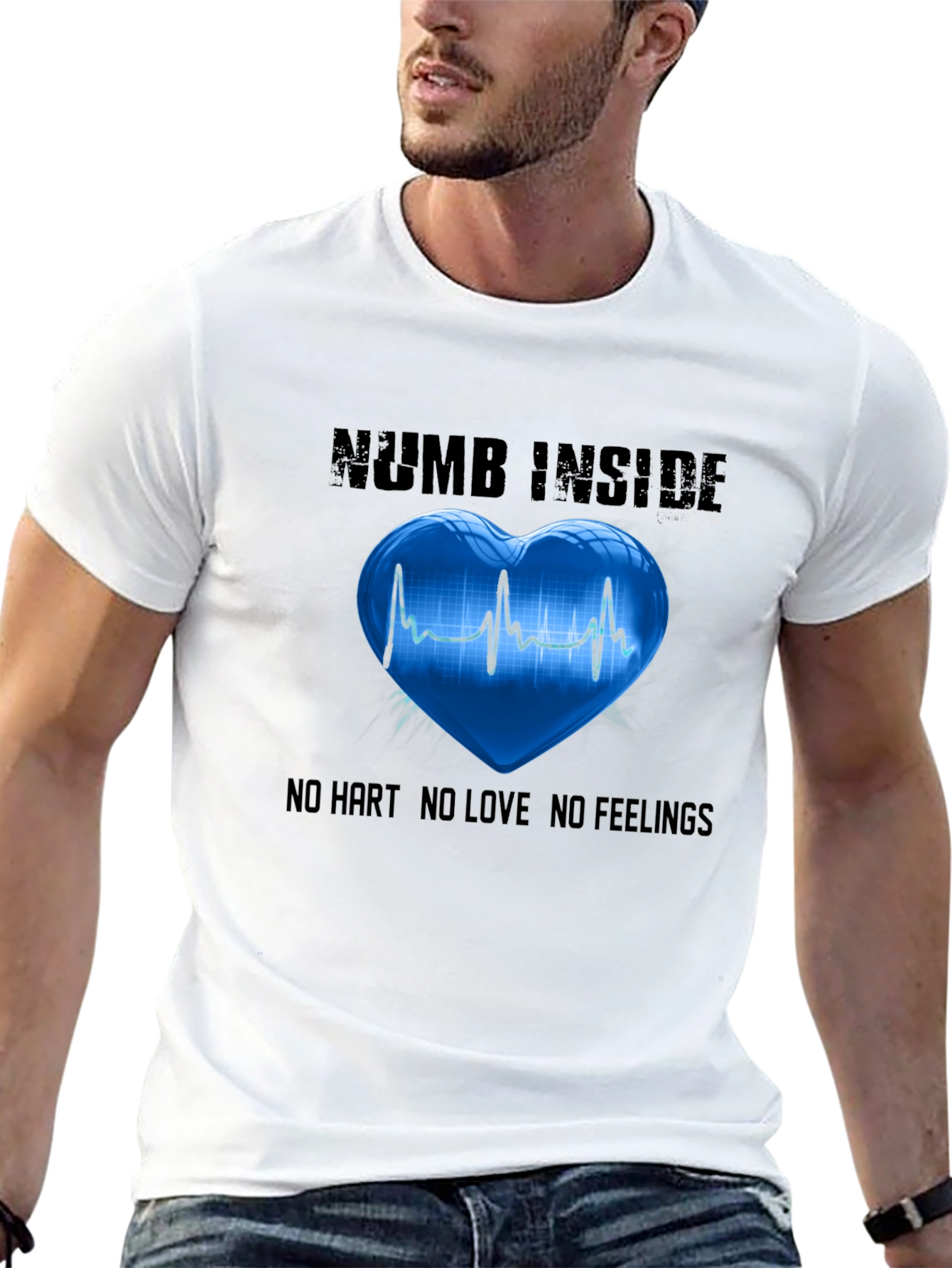 Numb Inside Heartbeat Graphic T-Shirt - Unisex