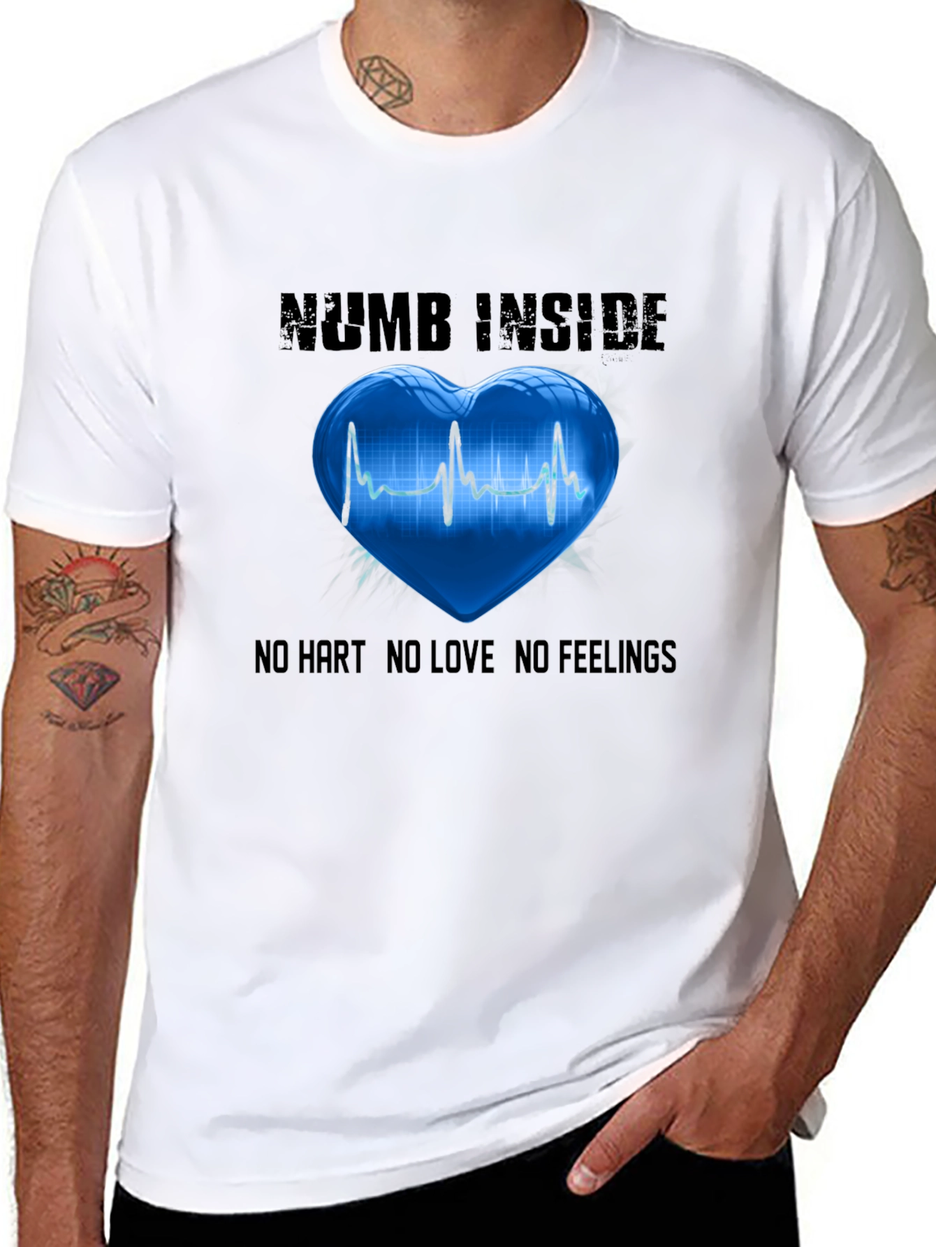 Numb Inside Heartbeat Graphic T-Shirt - Unisex
