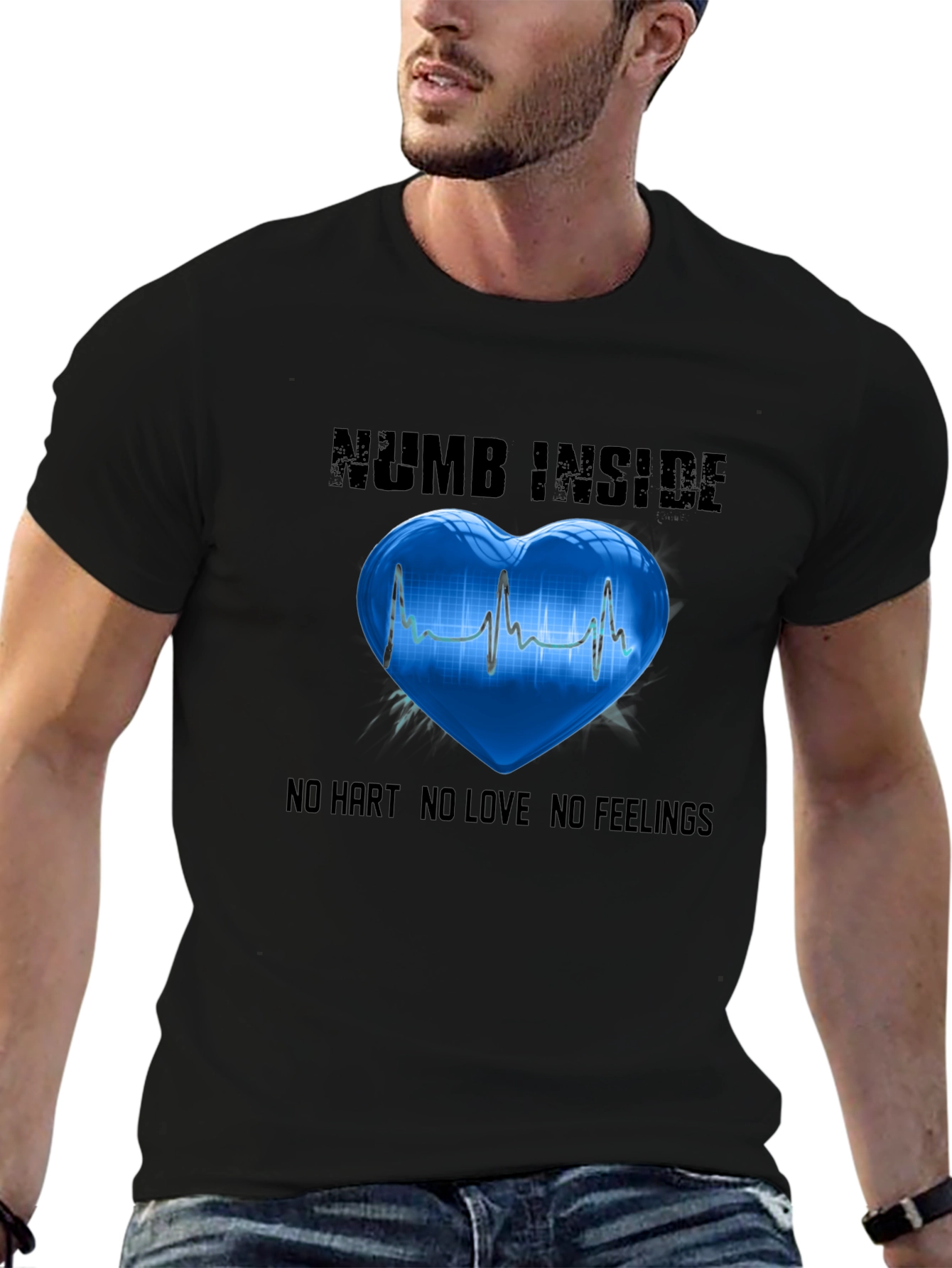 Numb Inside Heartbeat Graphic T-Shirt - Unisex