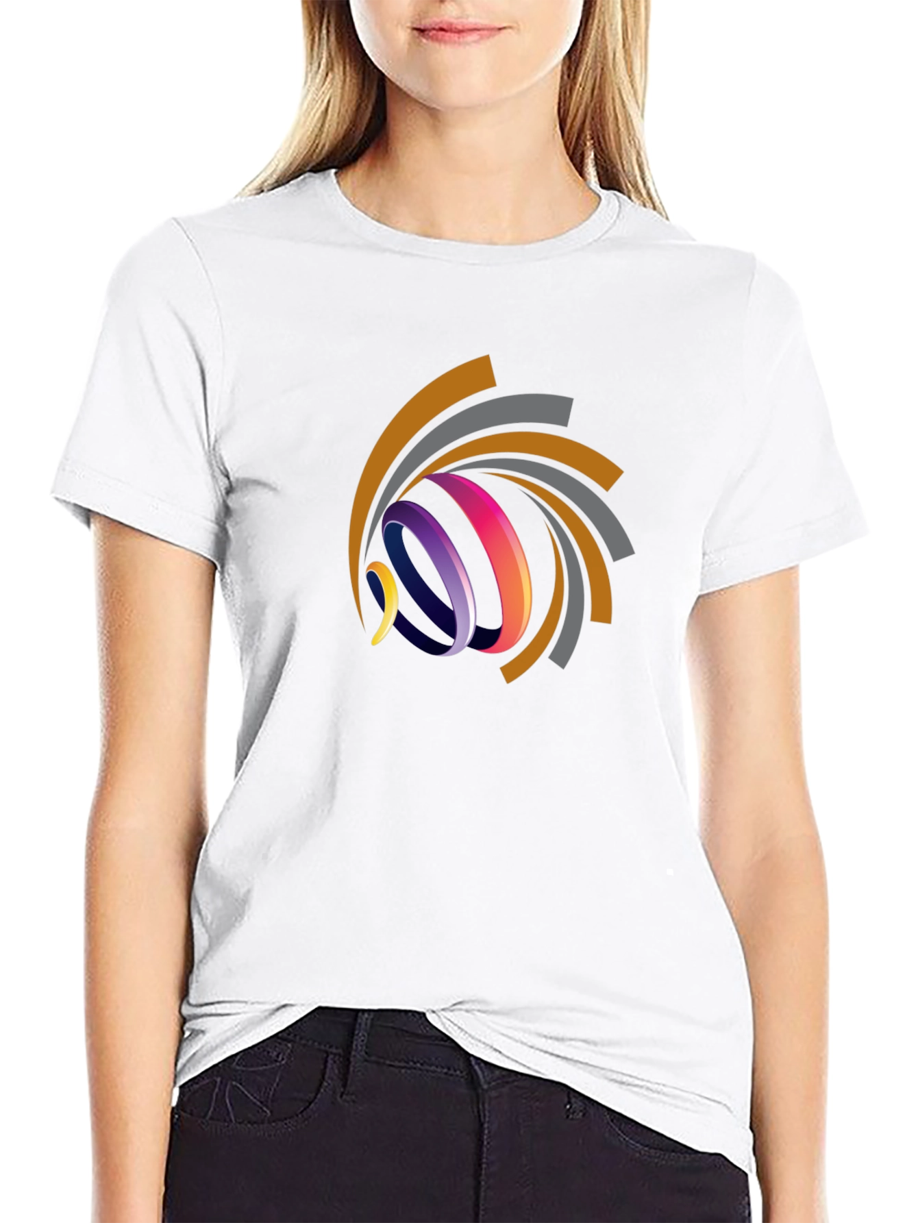 Abstract Swirl Graphic Tee - Modern Design