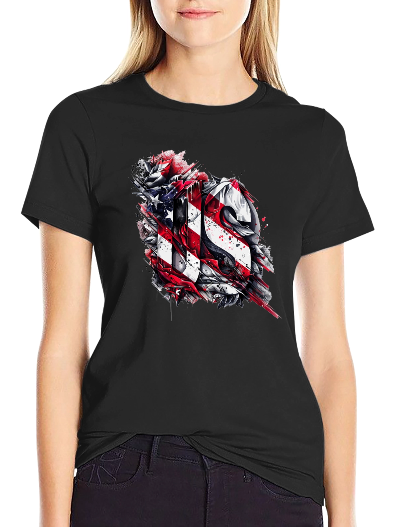 Patriotic US Graphic Print Tee