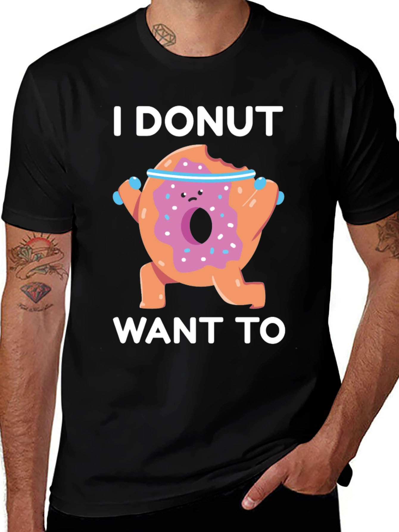 Funny Donut Workout Graphic T-Shirt