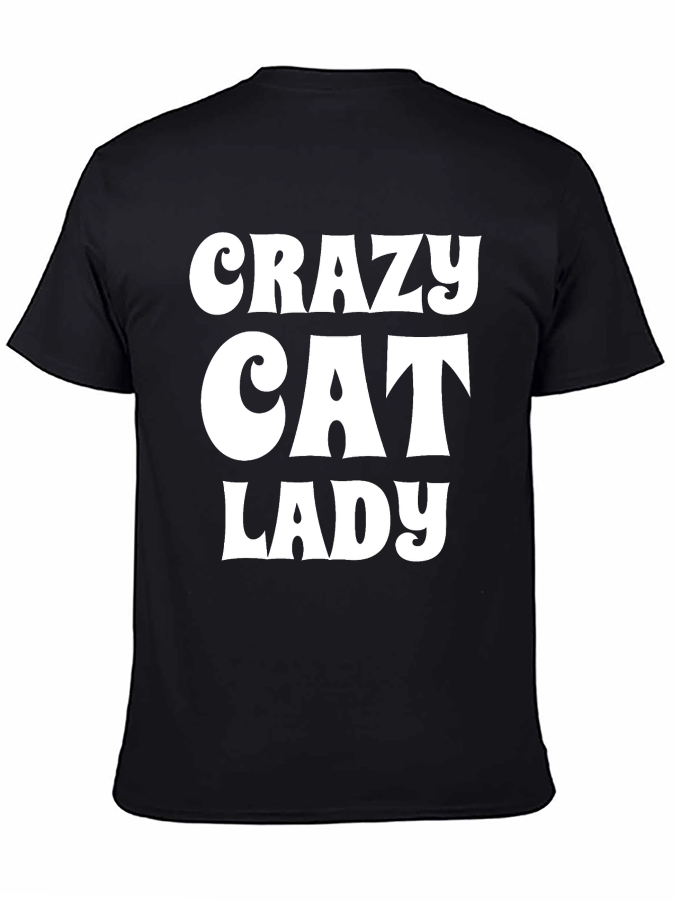 Crazy Cat Lady Graphic Tee - Black Cotton T-Shirt
