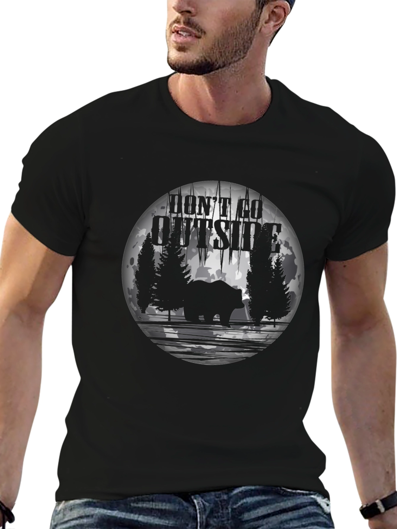 Dont Go Outside Bear T-Shirt