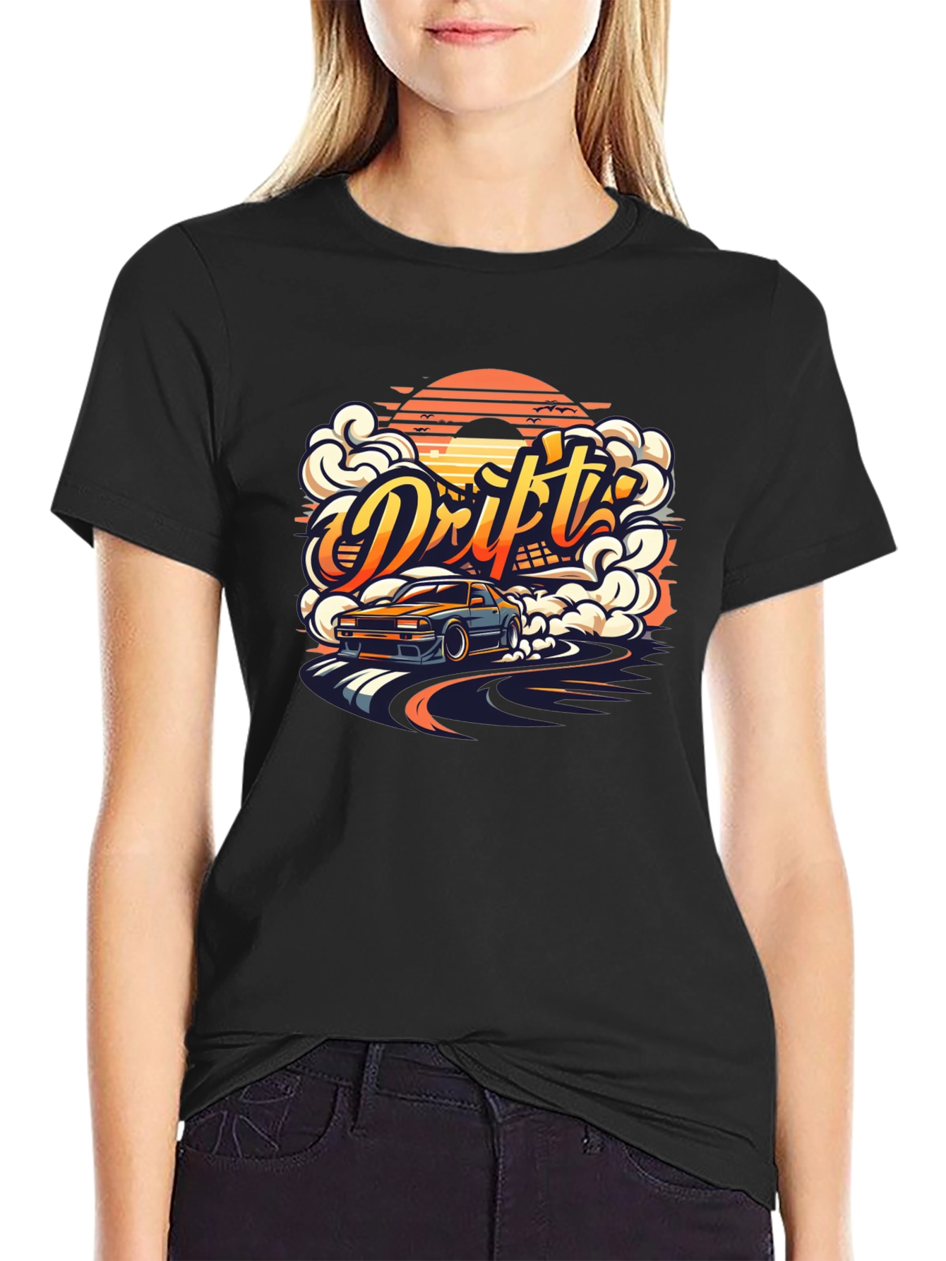 Drift Car Graphic Tee - Mens Black T-Shirt