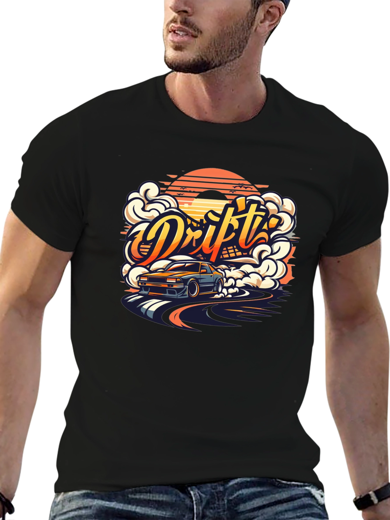 Drift Car Graphic Tee - Mens Black T-Shirt