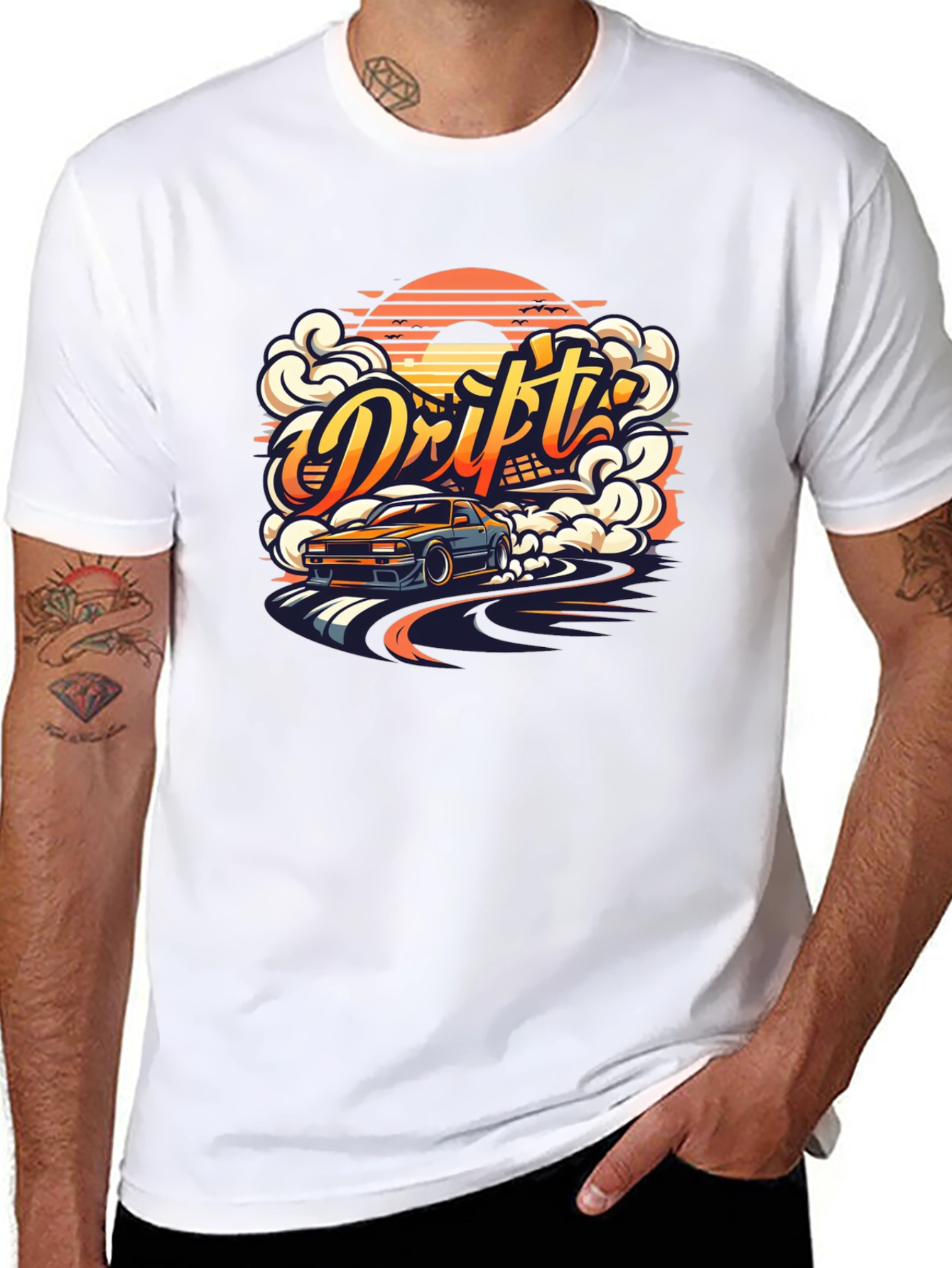 Drift Car Graphic Tee - Mens Black T-Shirt