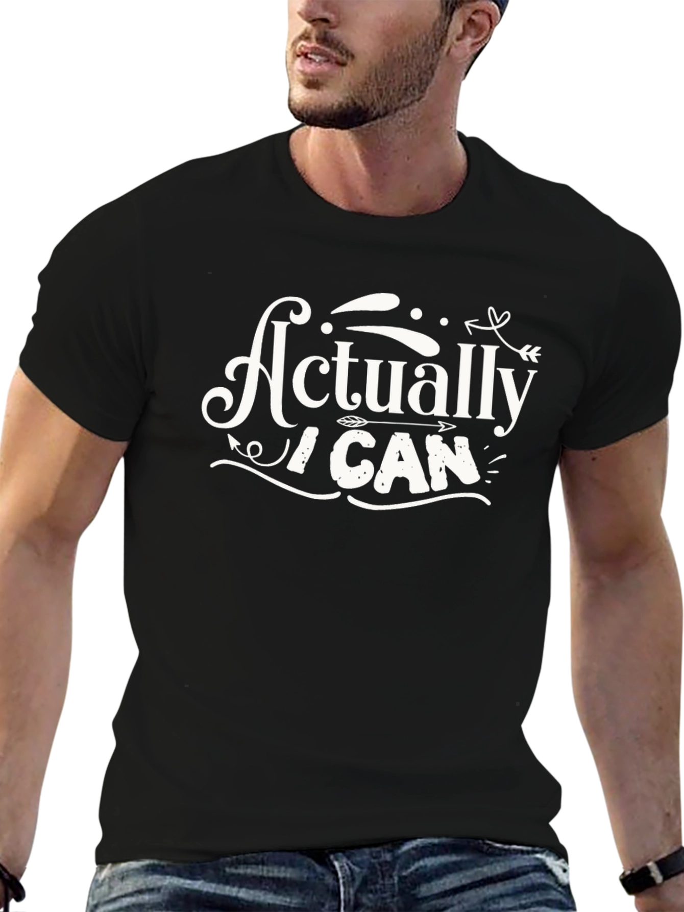 Actually I Can Graphic Tee - Black