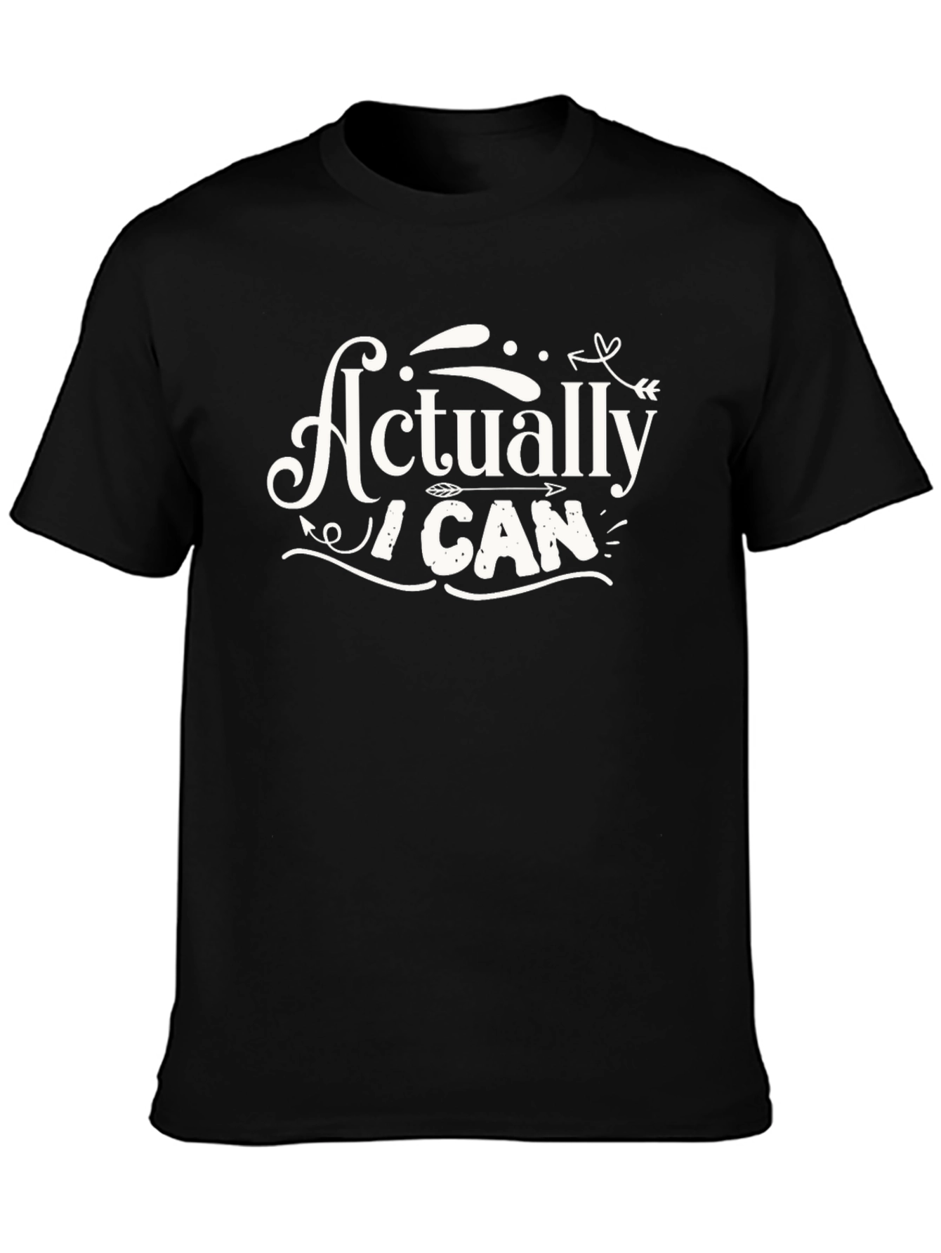 Actually I Can Graphic Tee - Black