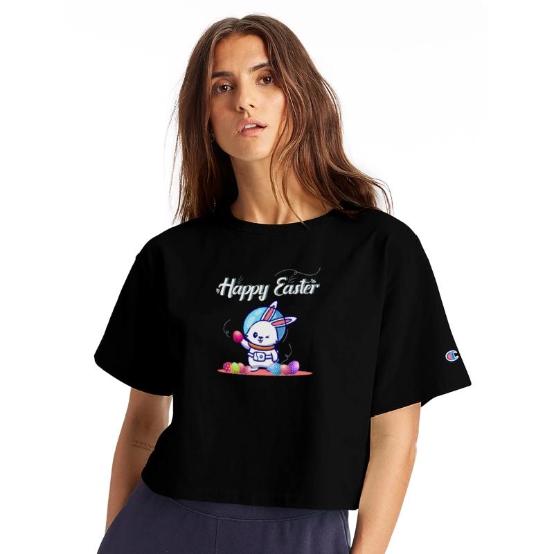 Womens Happy easter Christian or Catholic T-shirt