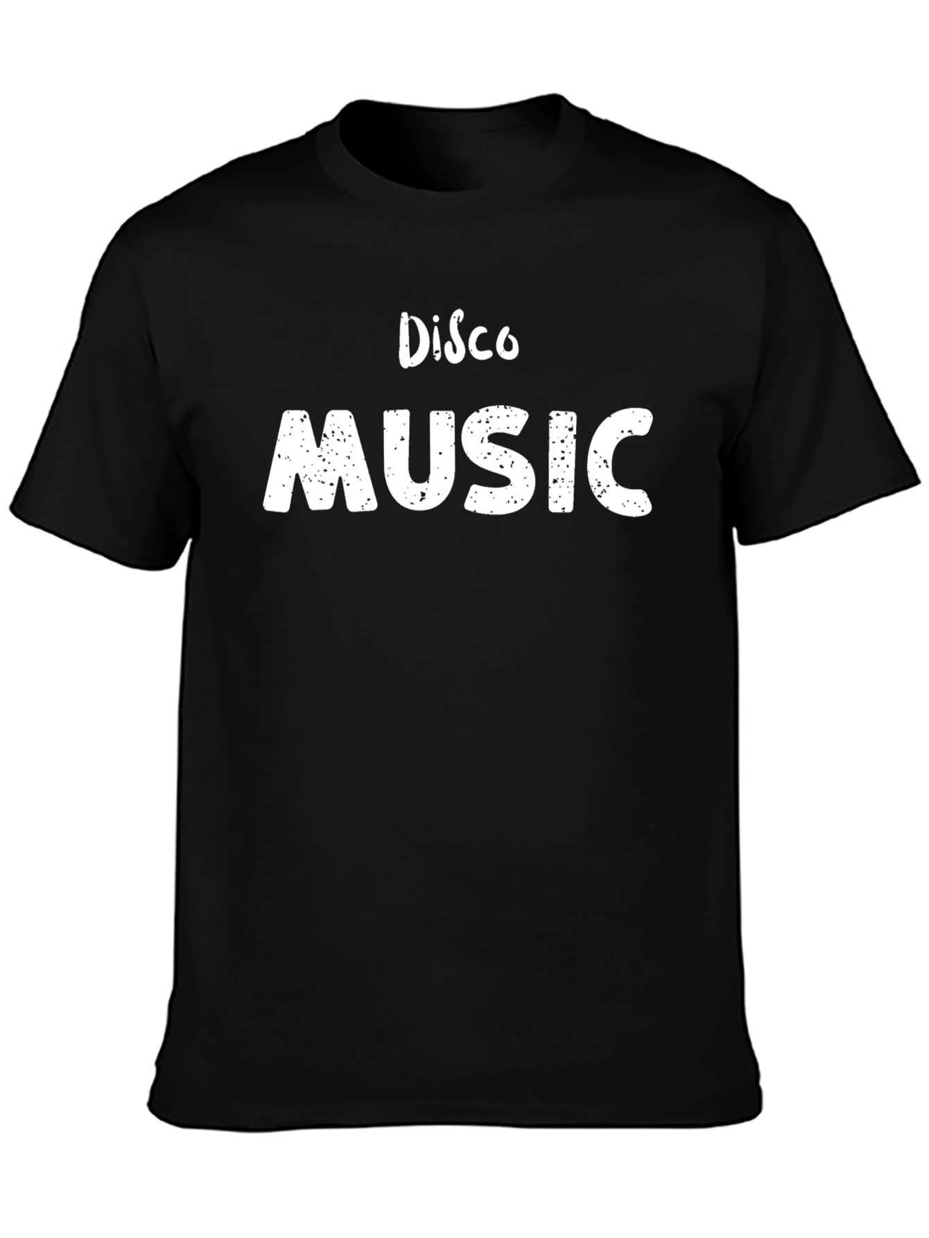Disco Music Graphic Tee - Black Cotton T-Shirt