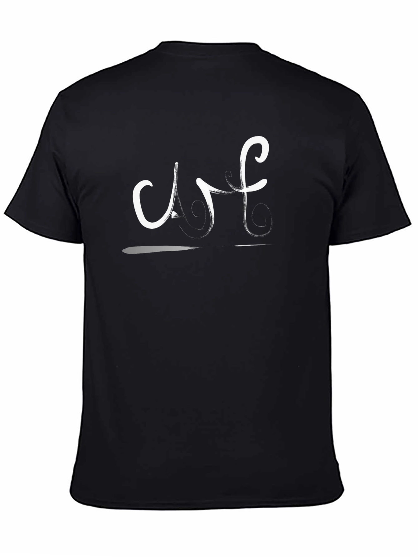 Stylish Black T-Shirt with Artistic White Design