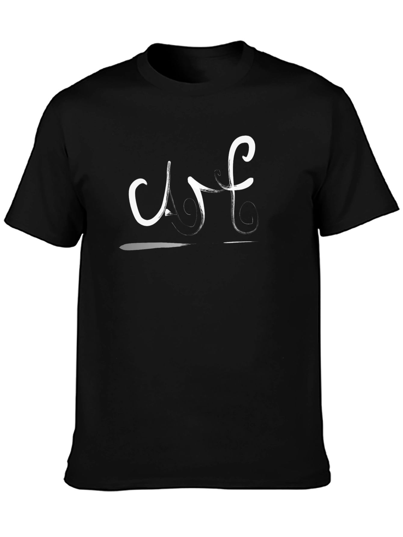 Stylish Black T-Shirt with Artistic White Design