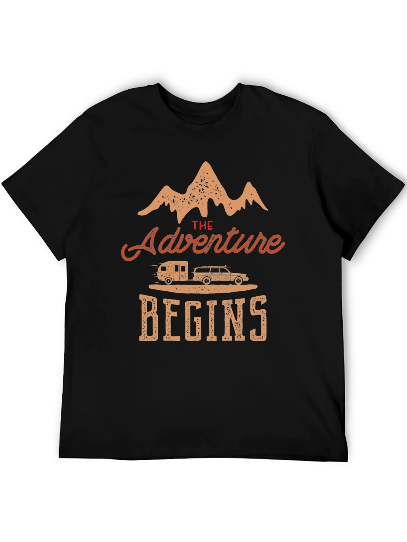 Adventure Begins T-Shirt: Camping Road Trip Tee