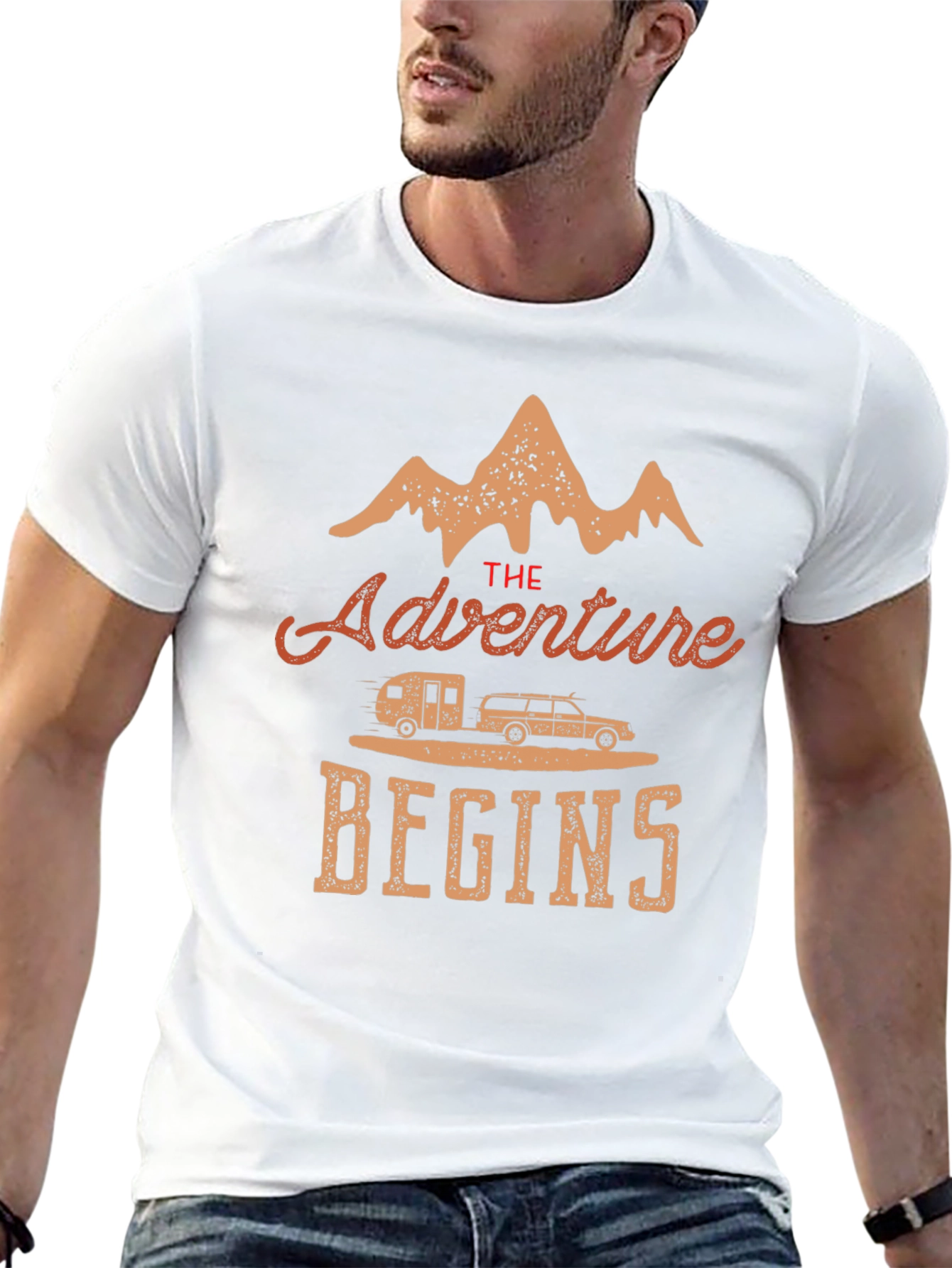 Adventure Begins T-Shirt: Camping Road Trip Tee