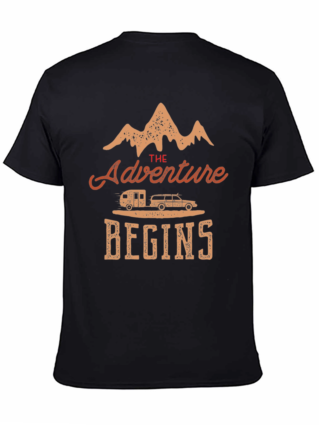 Adventure Begins T-Shirt: Camping Road Trip Tee