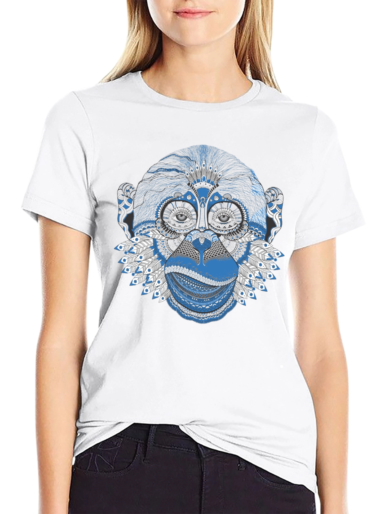 Monkey Art Graphic Tee - Cool Black T-Shirt