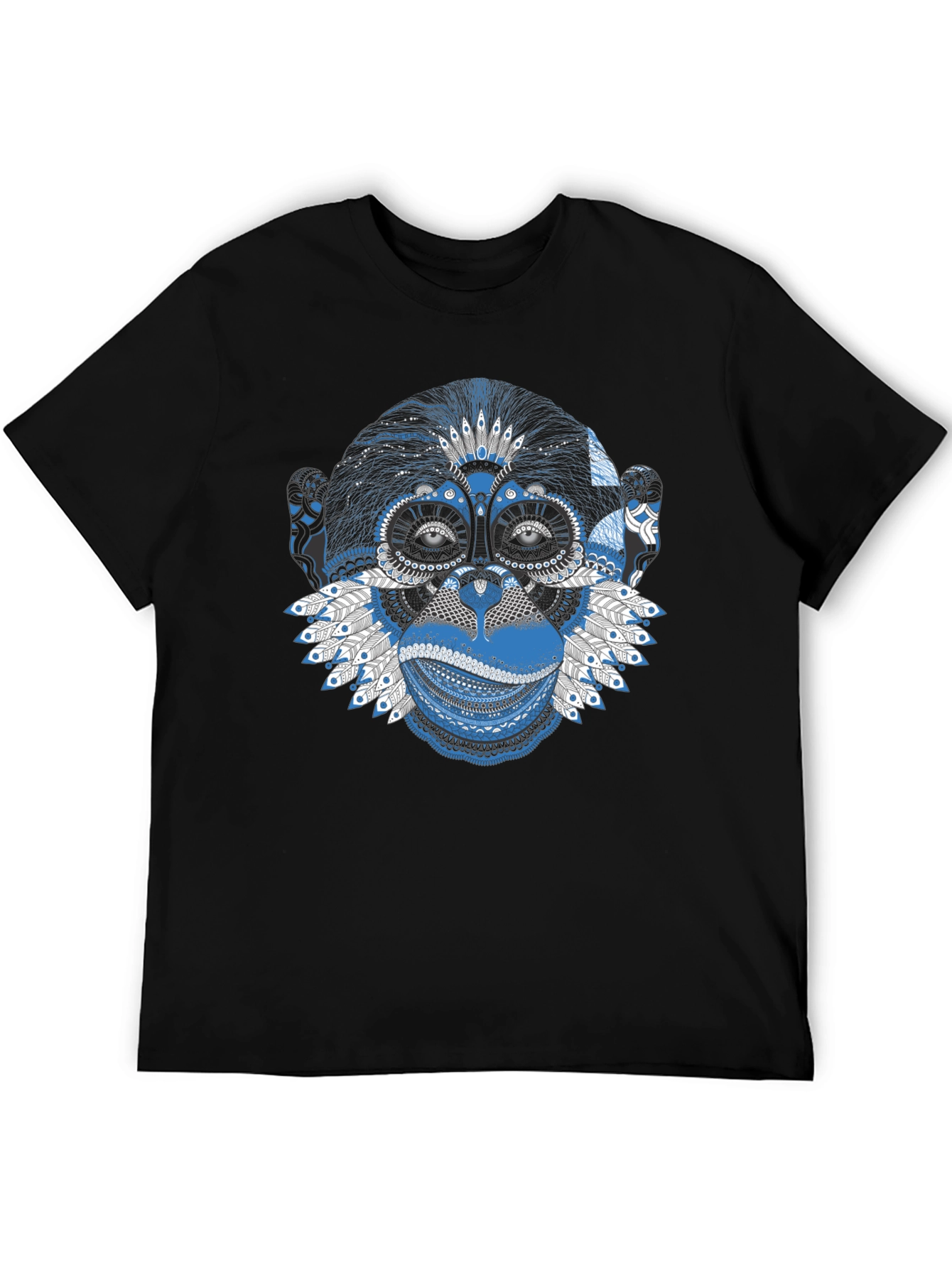Monkey Art Graphic Tee - Cool Black T-Shirt